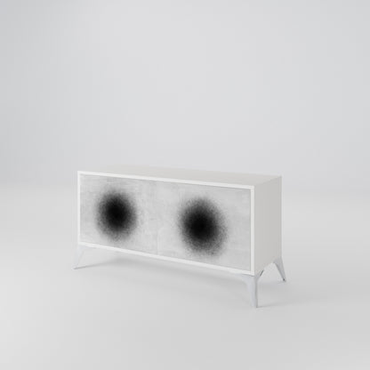 BLACK HOLE Mueble de TV Compacto de 2 puertas
