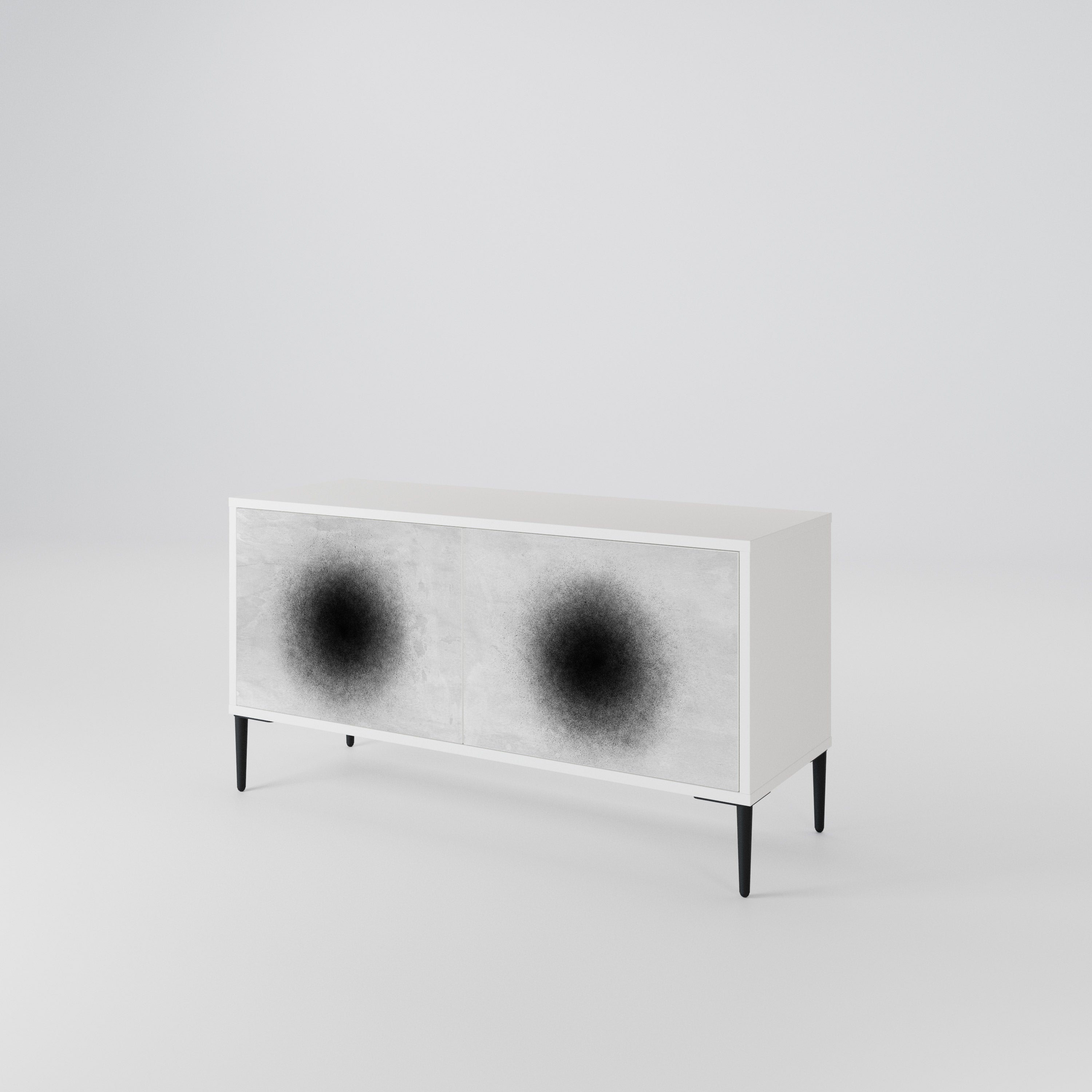 BLACK HOLE Mueble de TV Compacto de 2 puertas
