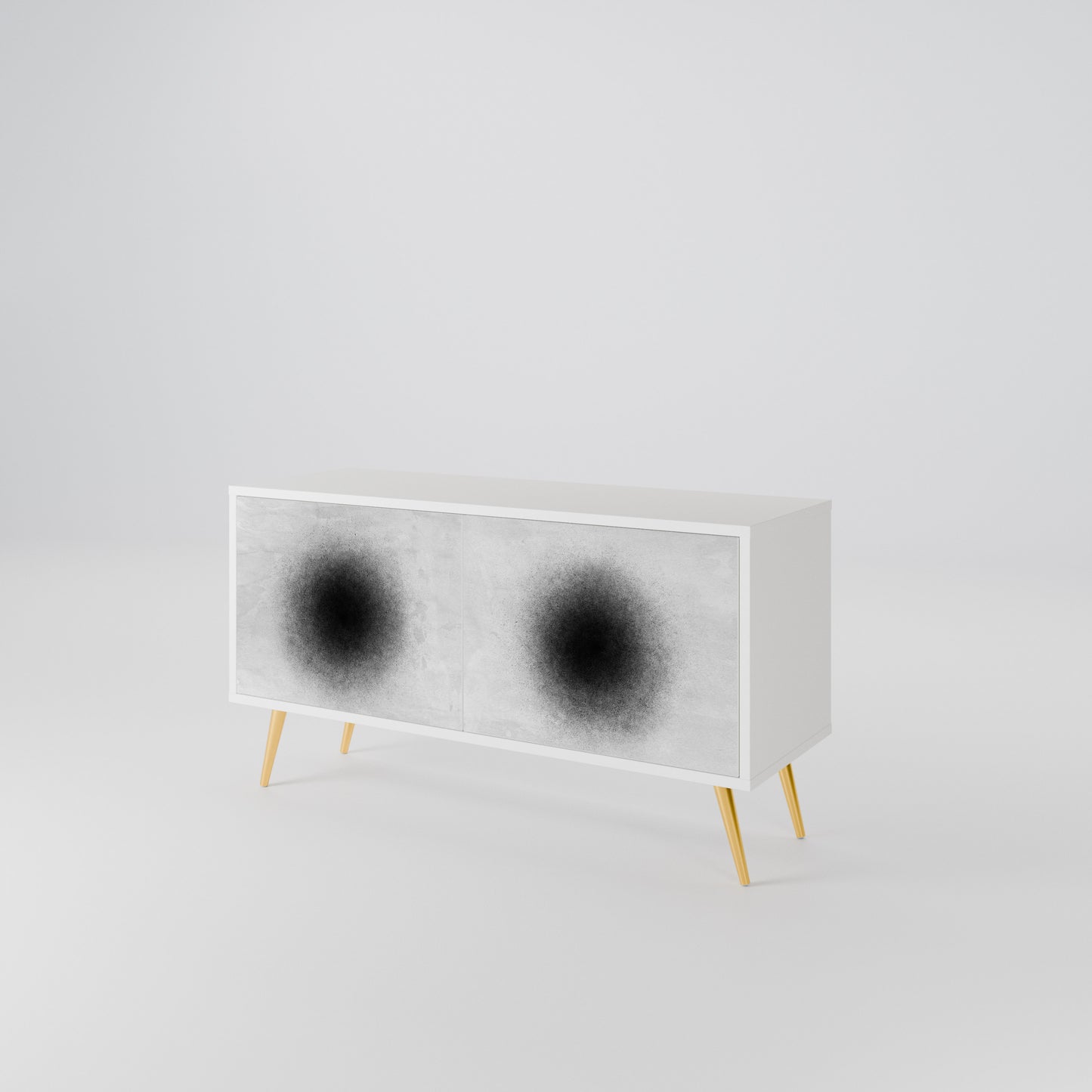 BLACK HOLE Mueble de TV Compacto de 2 puertas