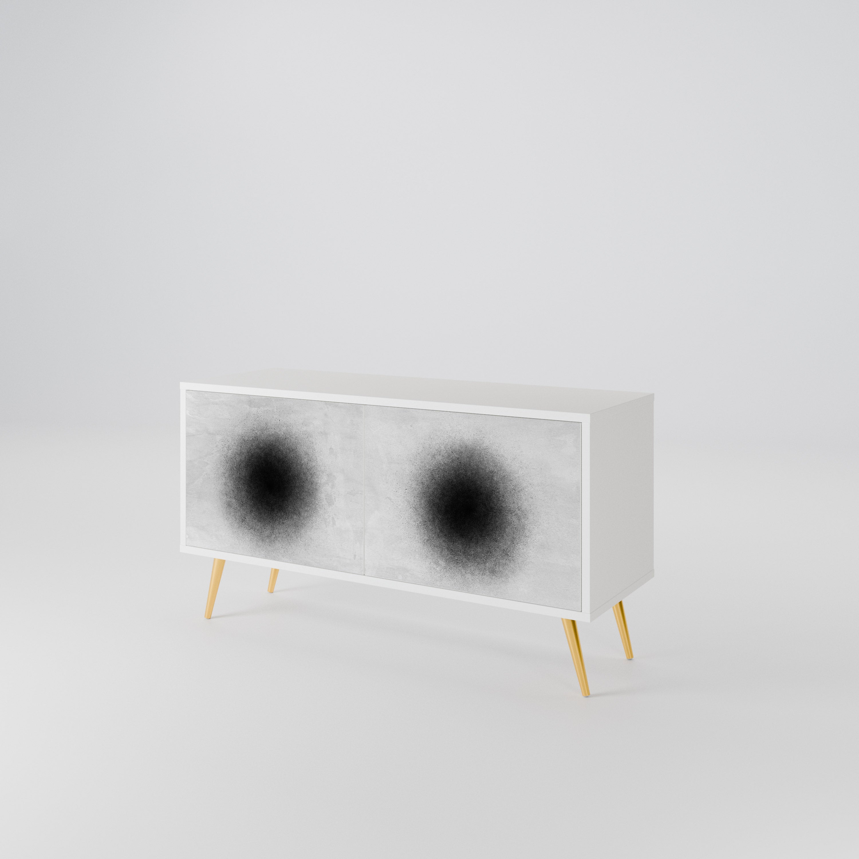 BLACK HOLE Mueble de TV Compacto de 2 puertas