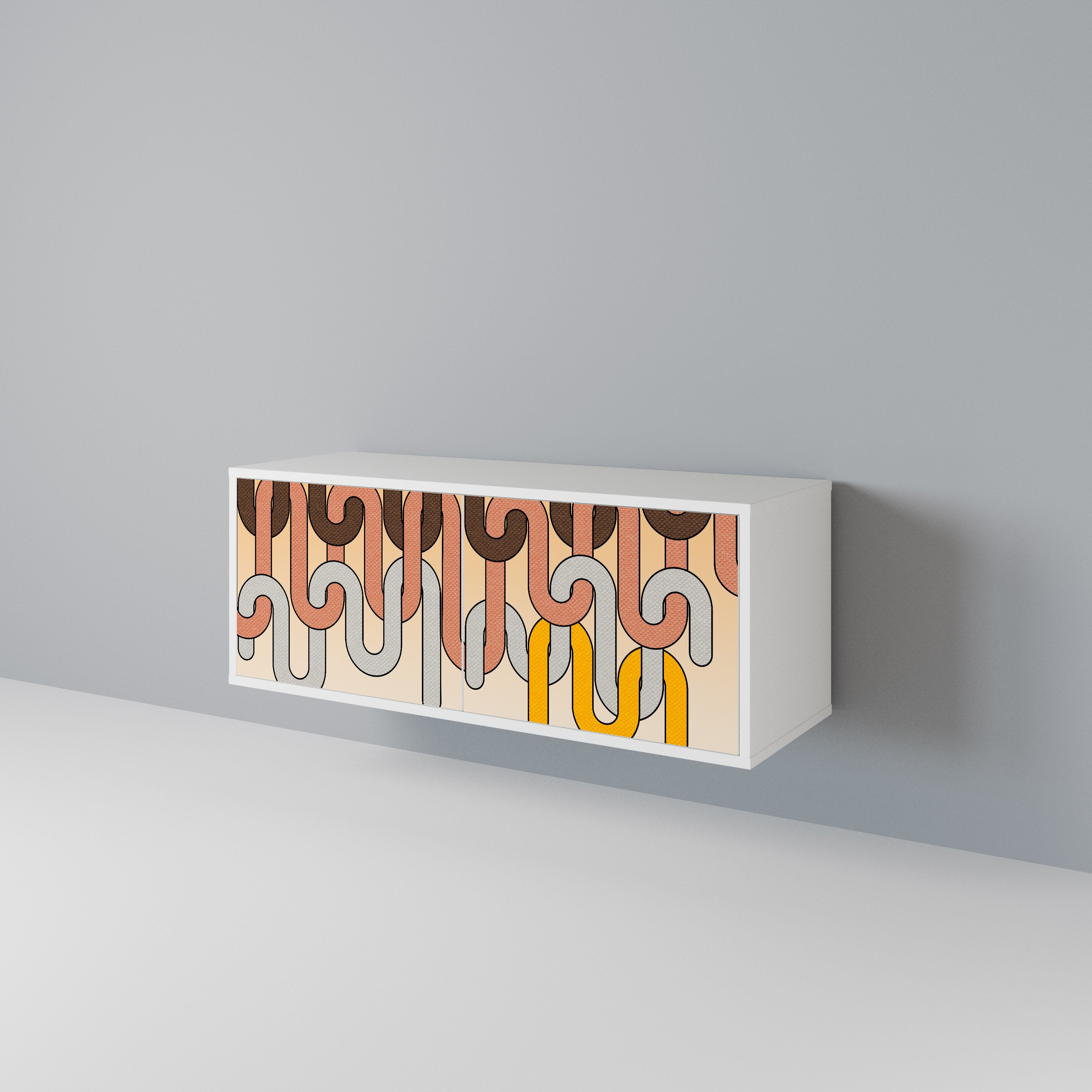 COLORFUL STRINGS Mueble de TV Compacto de 2 puertas