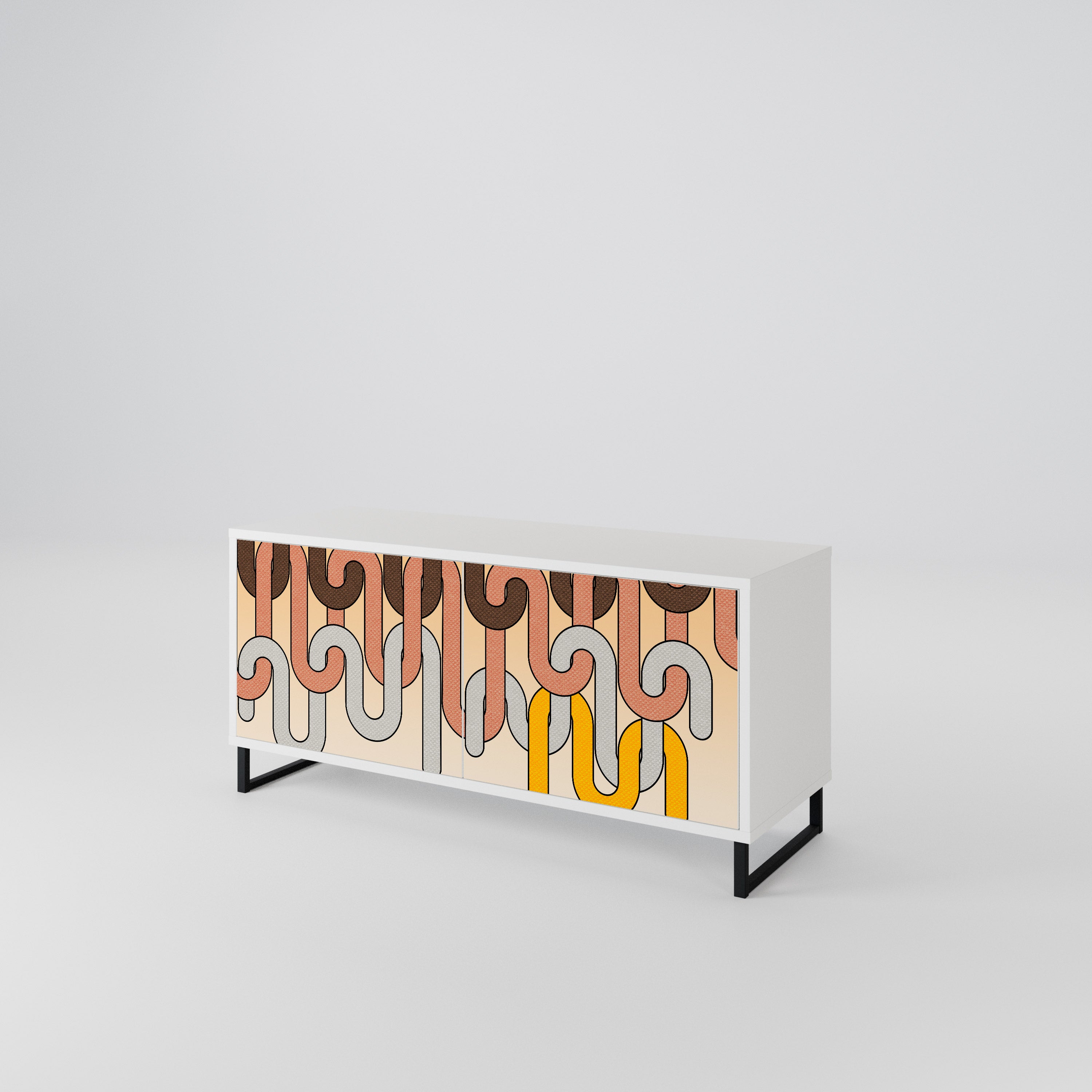 COLORFUL STRINGS Mueble de TV Compacto de 2 puertas