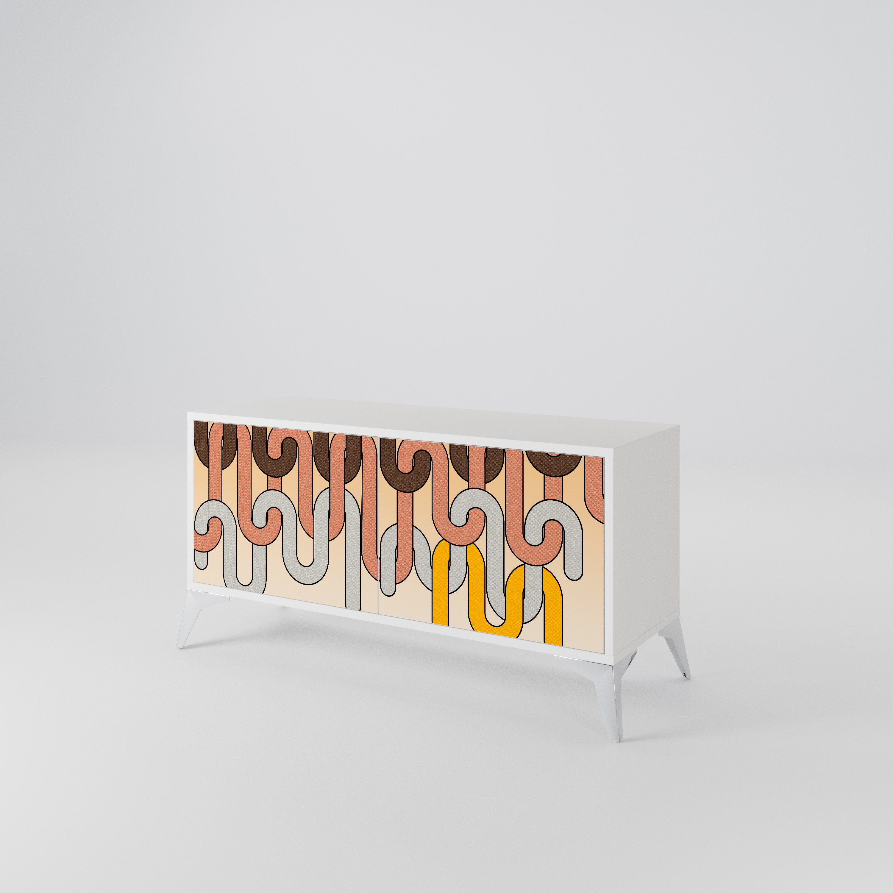 COLORFUL STRINGS Mueble de TV Compacto de 2 puertas