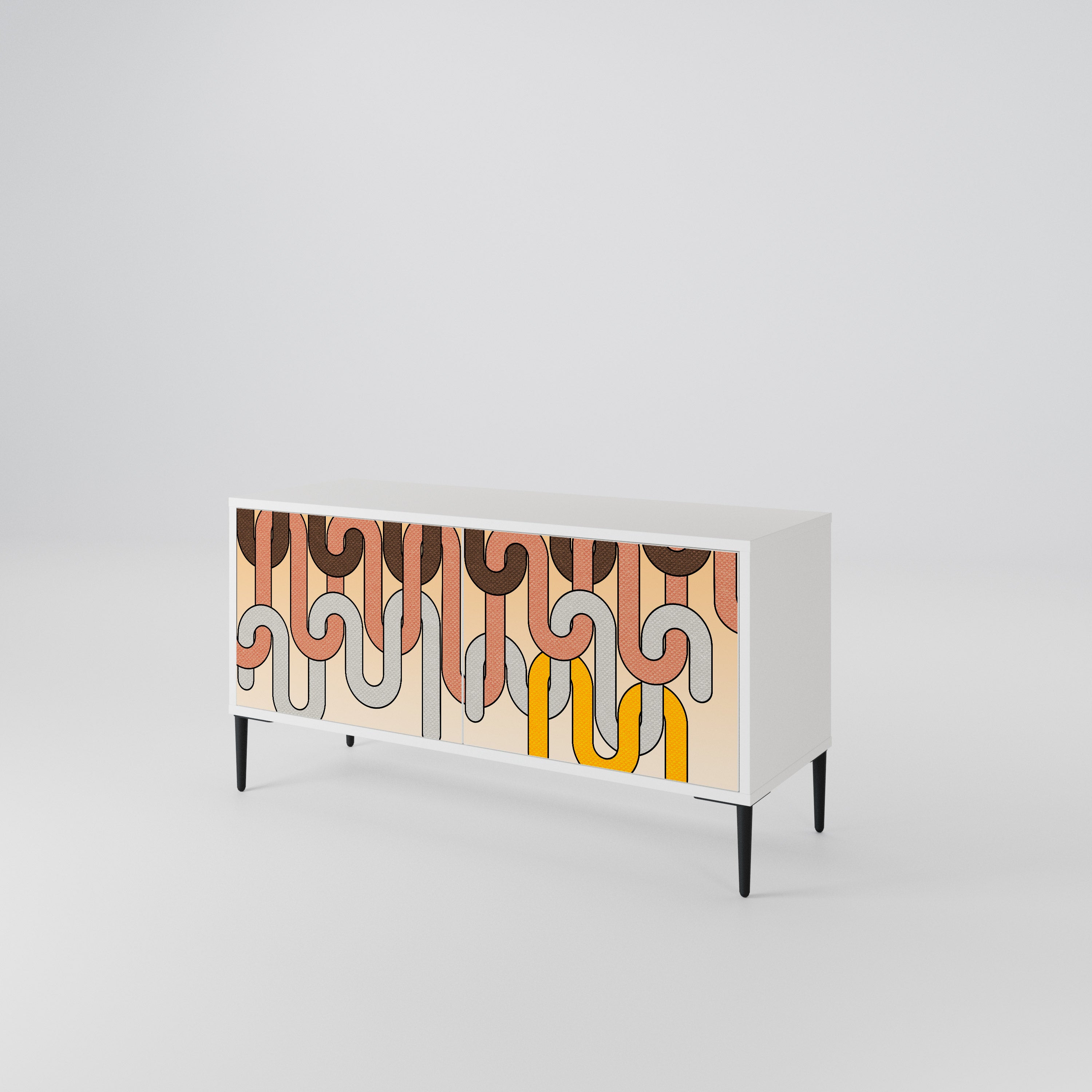 COLORFUL STRINGS Mueble de TV Compacto de 2 puertas