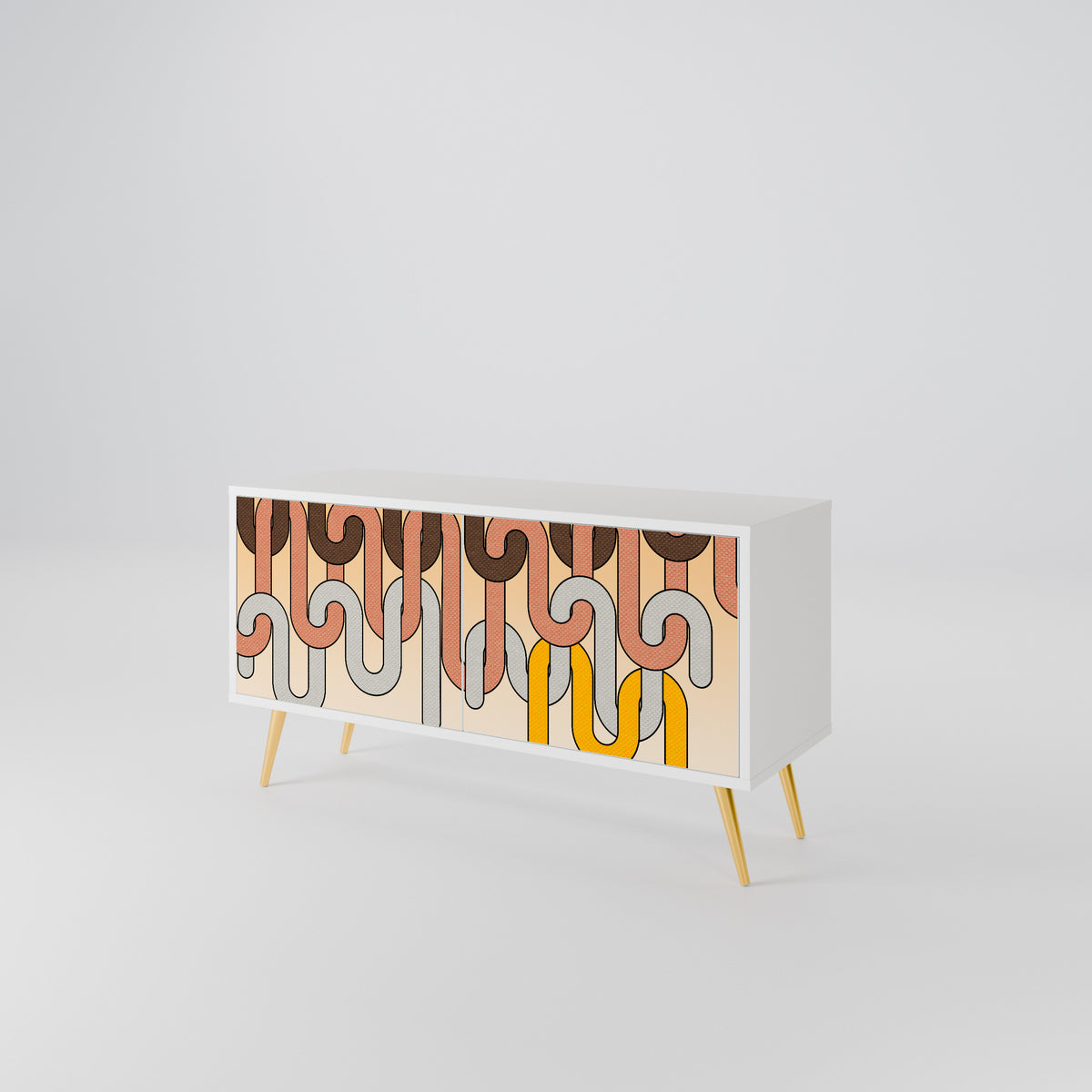 COLORFUL STRINGS Mueble de TV Compacto de 2 puertas