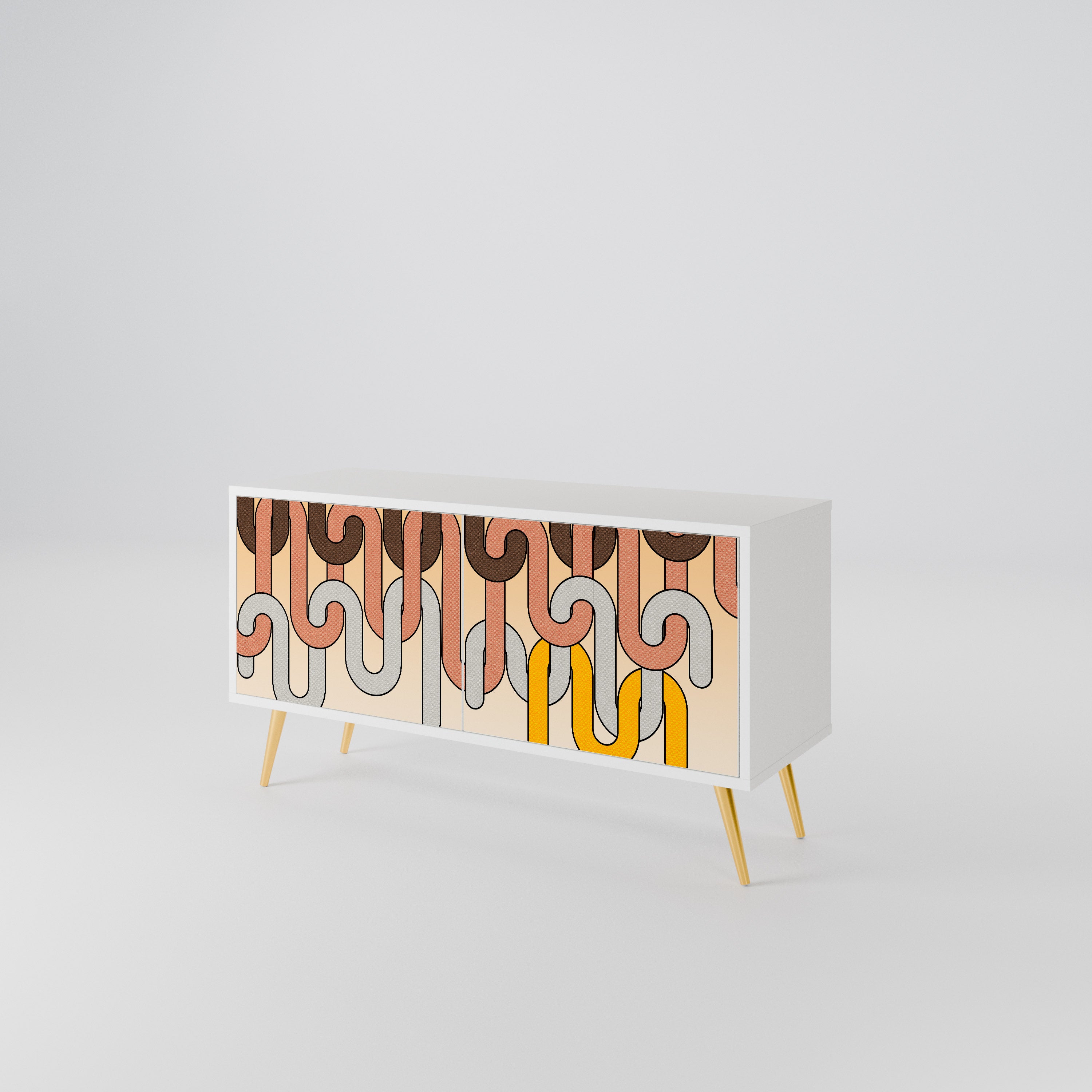 COLORFUL STRINGS Mueble de TV Compacto de 2 puertas