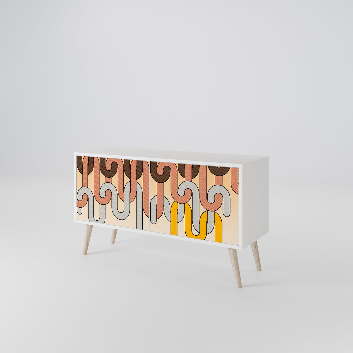 COLORFUL STRINGS Mueble de TV Compacto de 2 puertas
