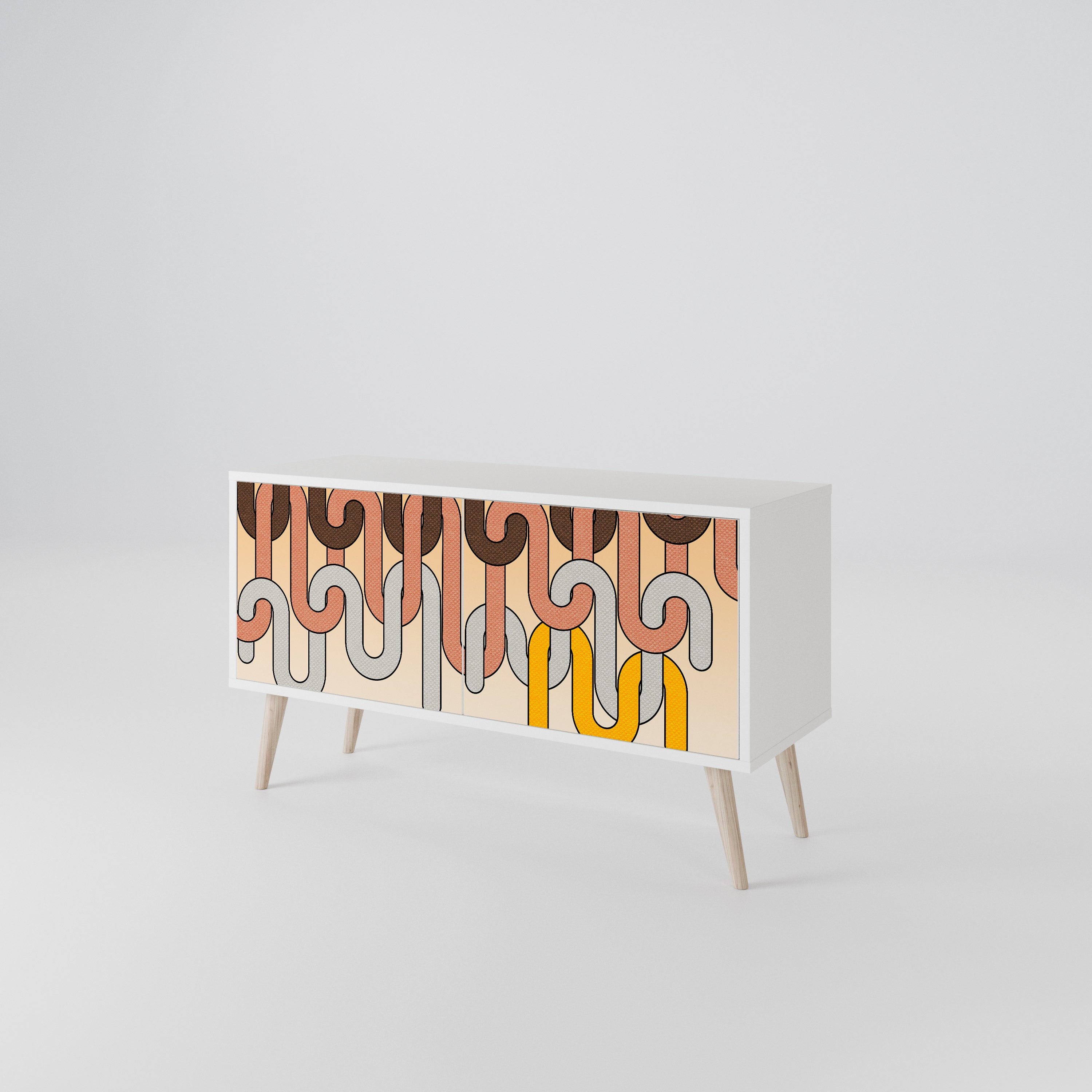 COLORFUL STRINGS Mueble de TV Compacto de 2 puertas