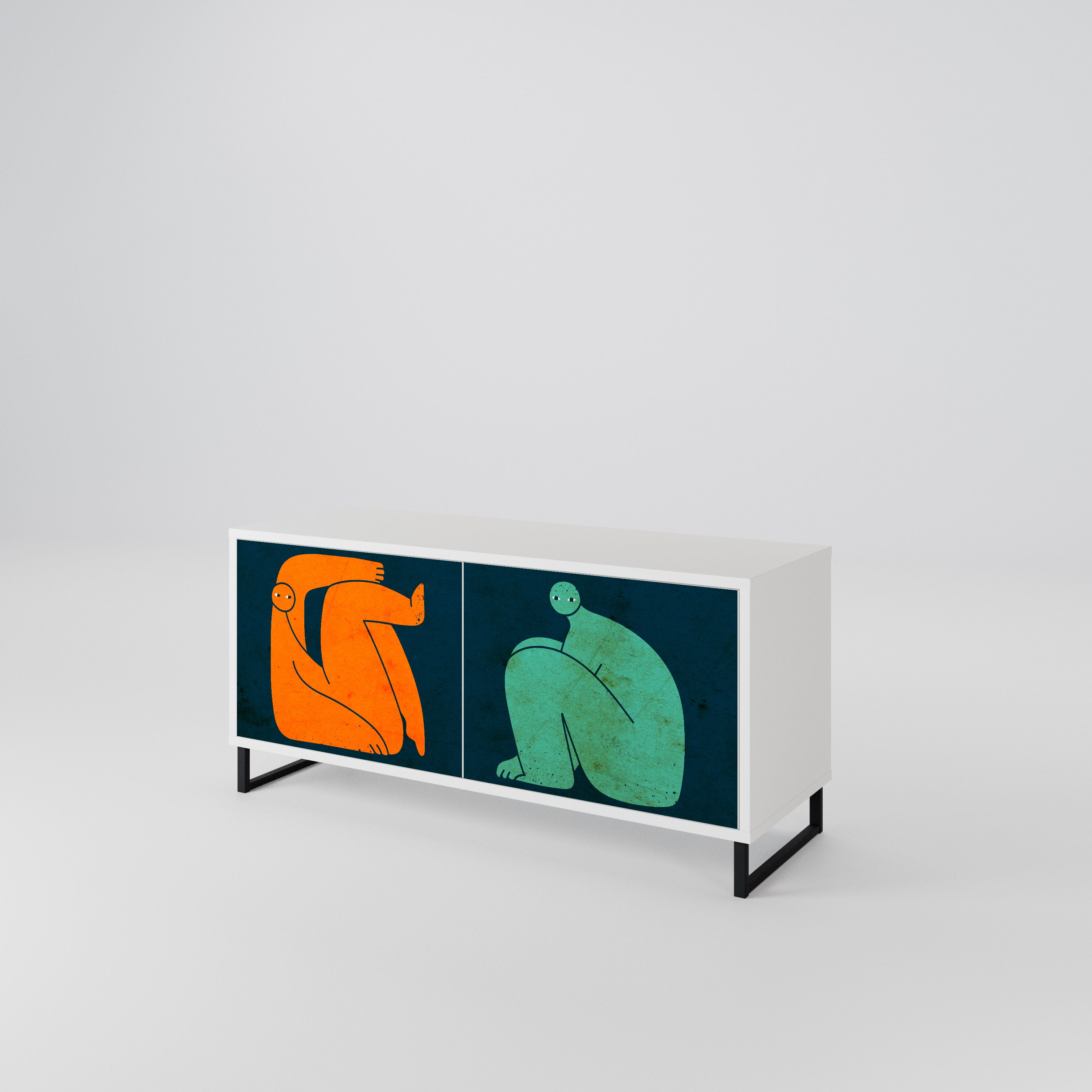 TOGETHER BUT SEPARATELY Mueble de TV Compacto de 2 puertas