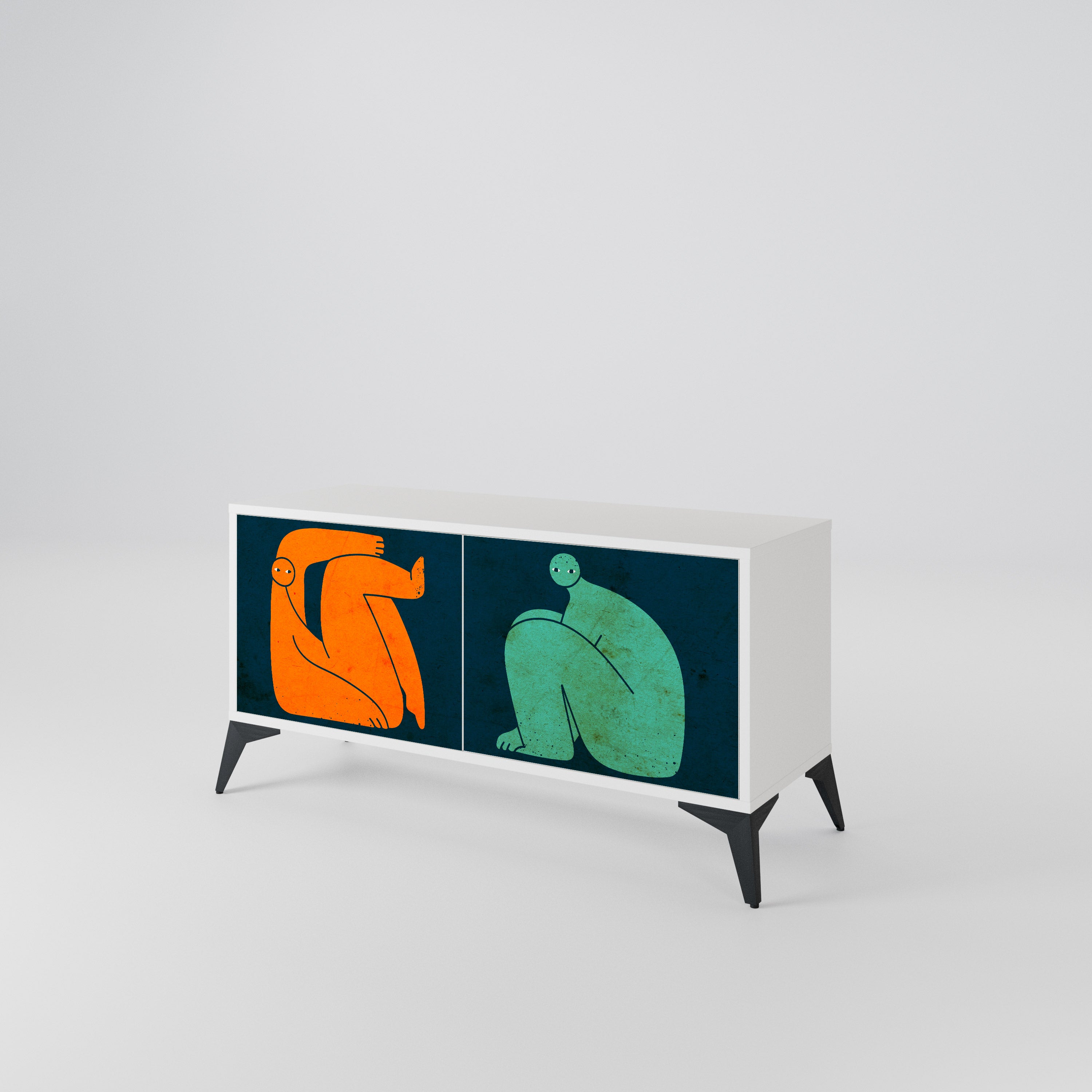 TOGETHER BUT SEPARATELY Mueble de TV Compacto de 2 puertas