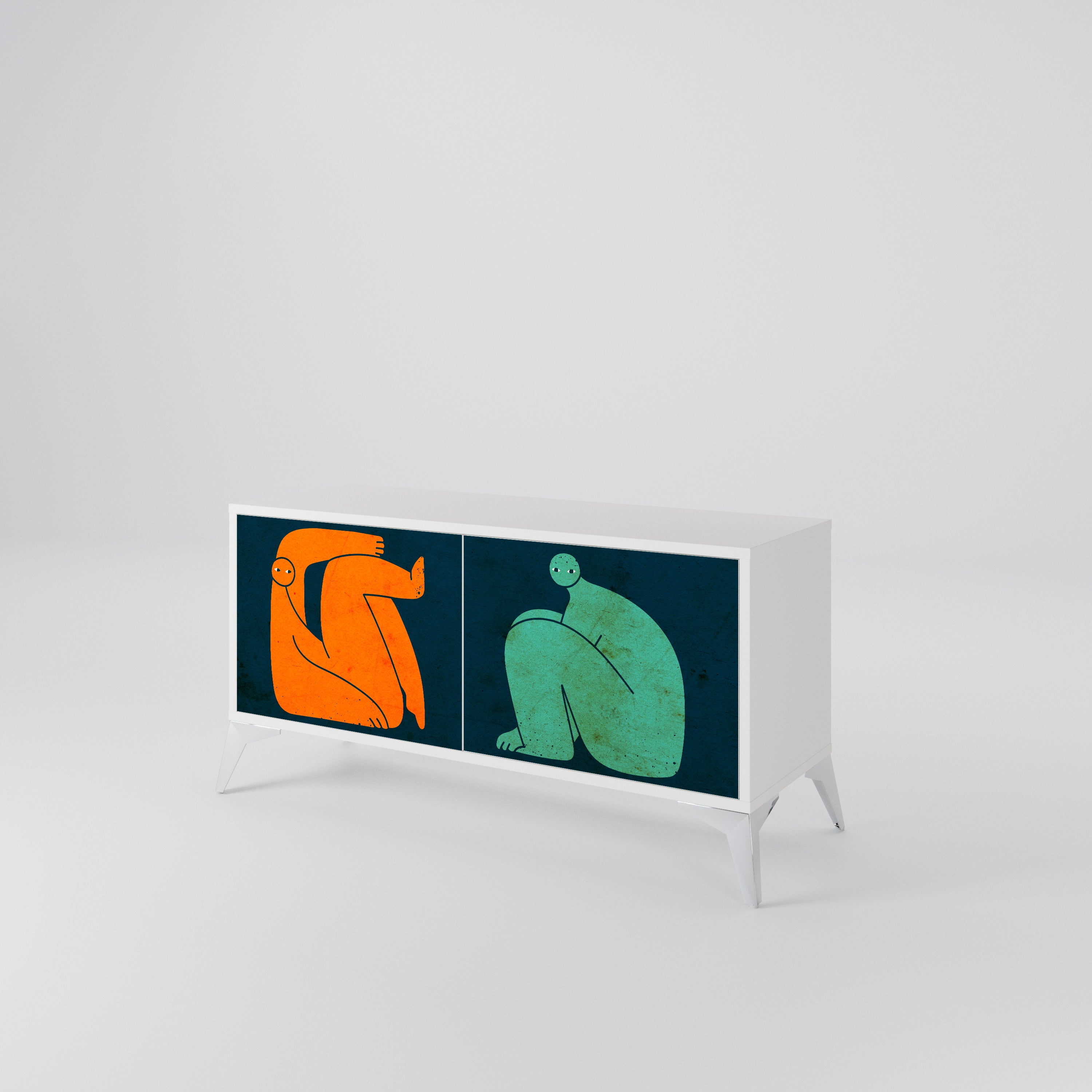 TOGETHER BUT SEPARATELY Mueble de TV Compacto de 2 puertas