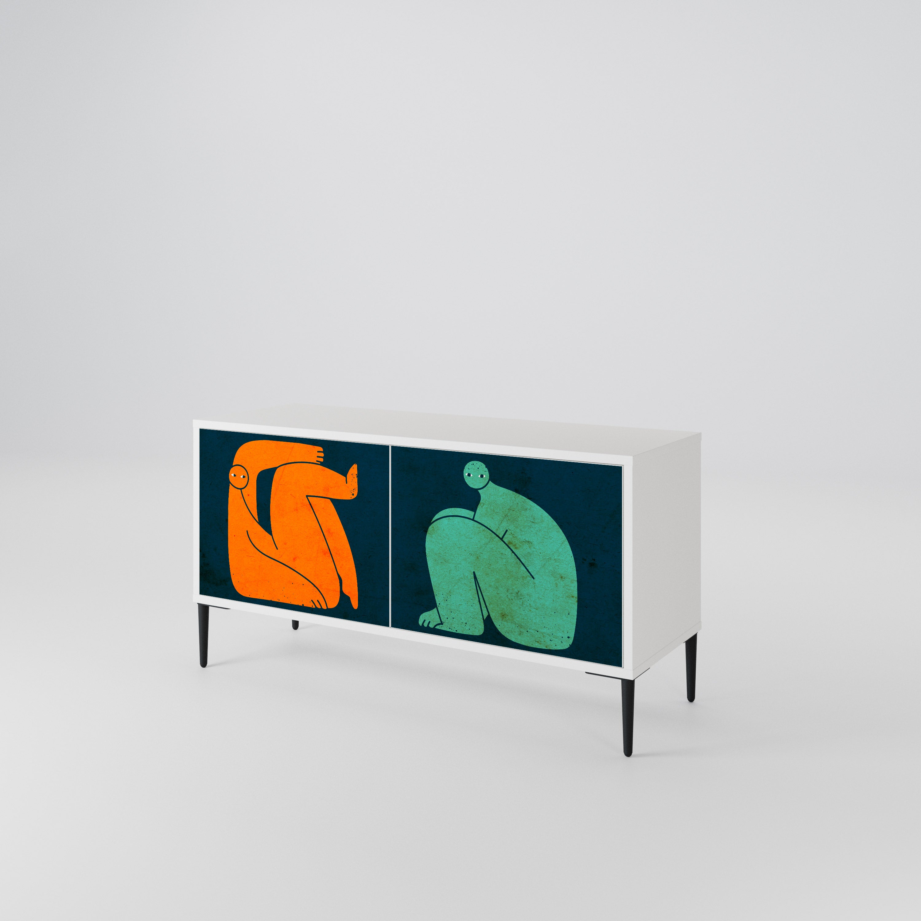 TOGETHER BUT SEPARATELY Mueble de TV Compacto de 2 puertas