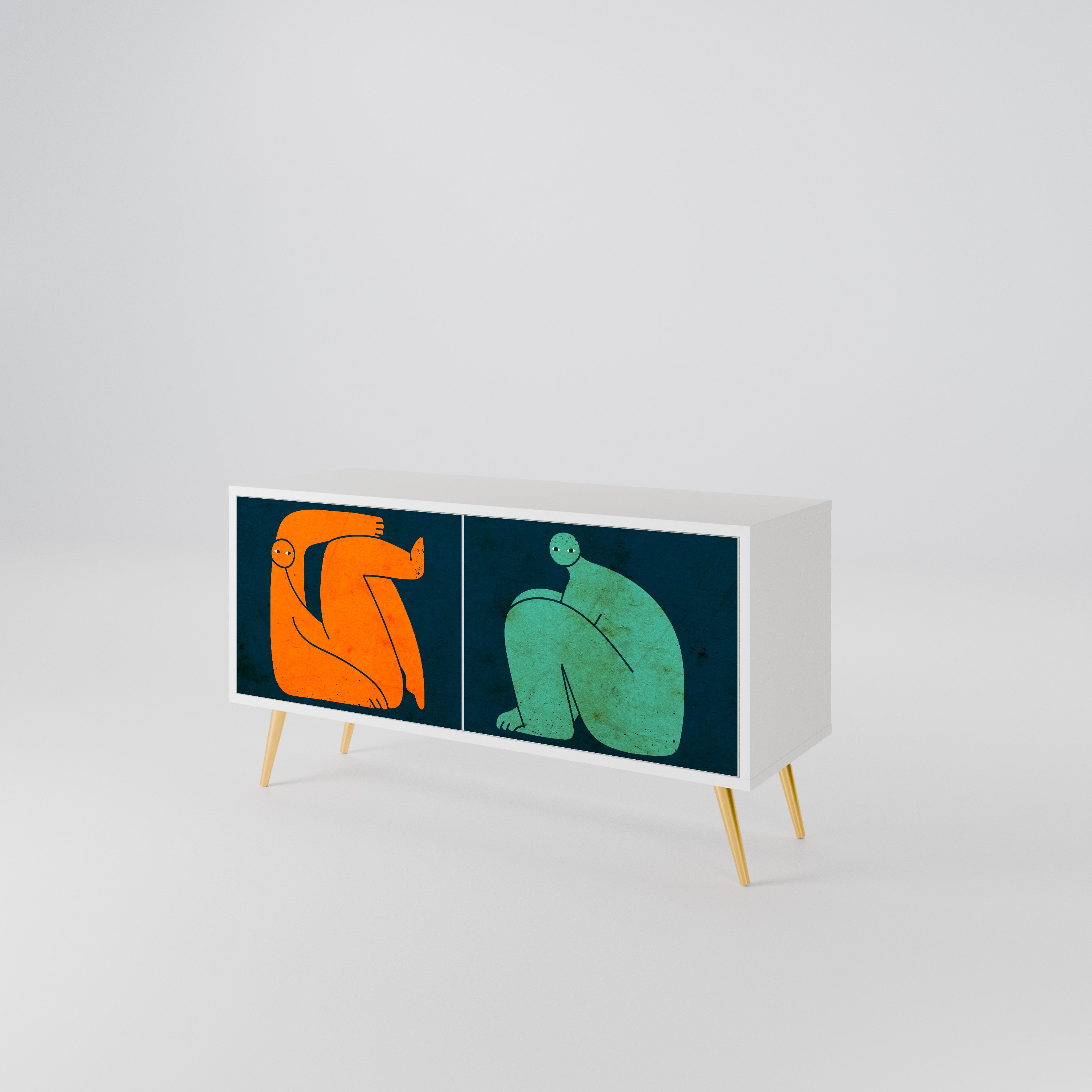 TOGETHER BUT SEPARATELY Mueble de TV Compacto de 2 puertas