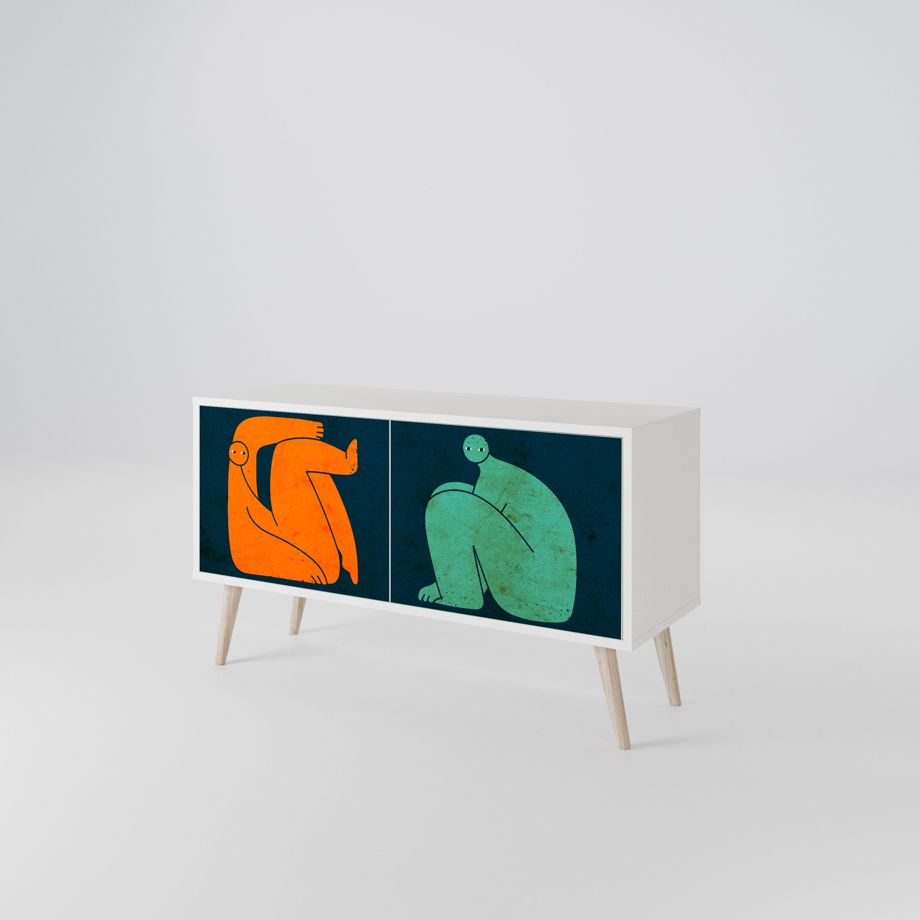TOGETHER BUT SEPARATELY Mueble de TV Compacto de 2 puertas