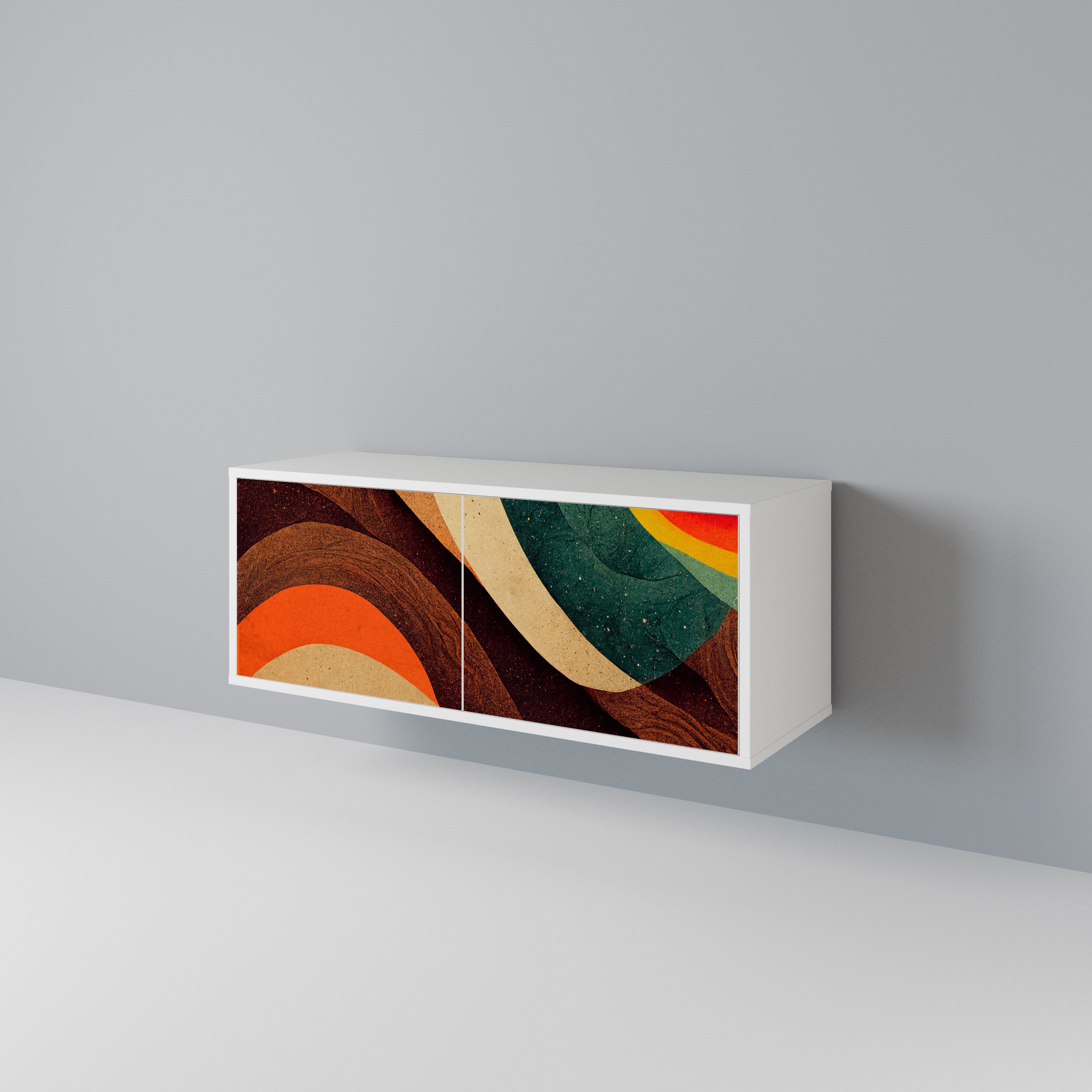 COLORFUL STRANDS Mueble de TV Compacto de 2 puertas