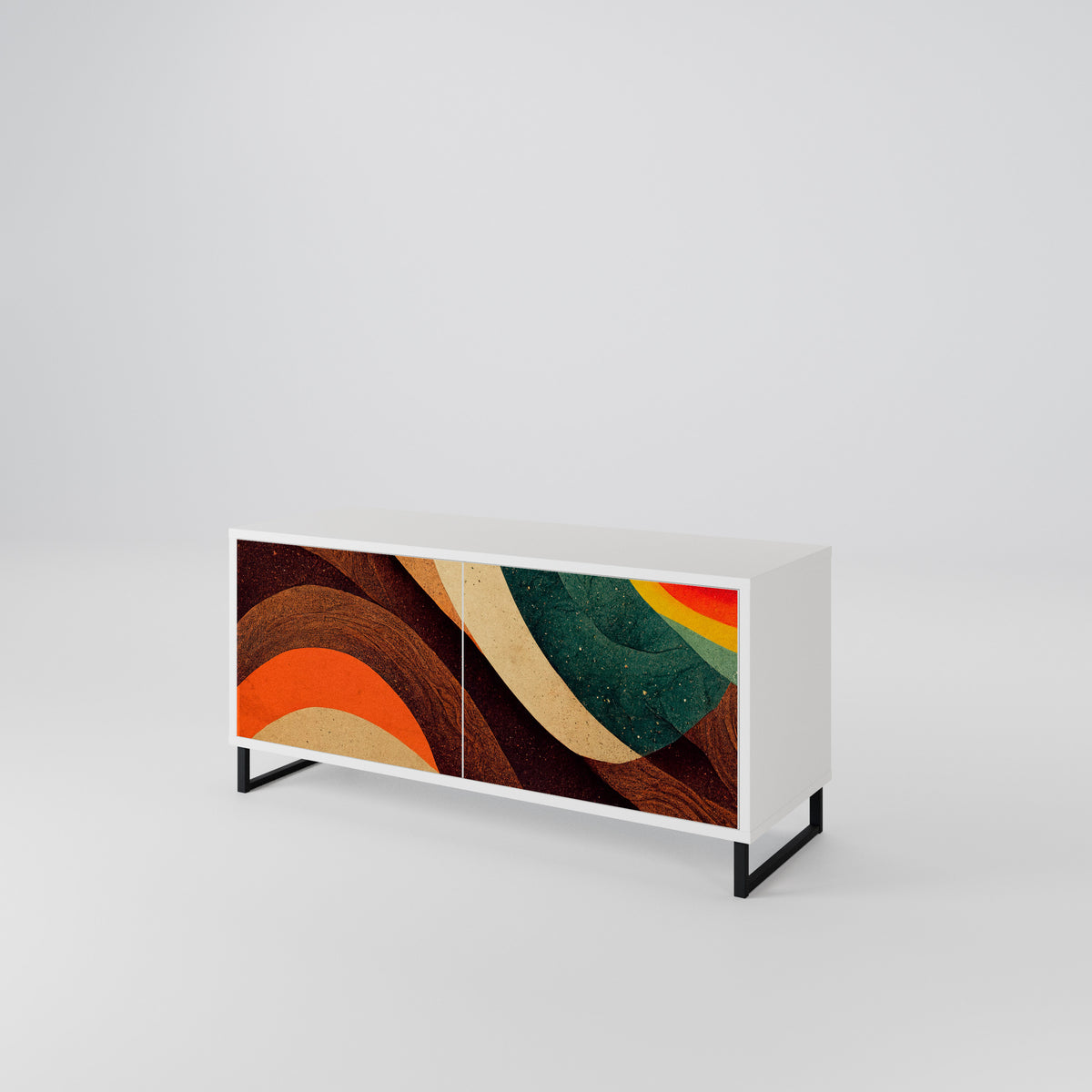 COLORFUL STRANDS Mueble de TV Compacto de 2 puertas