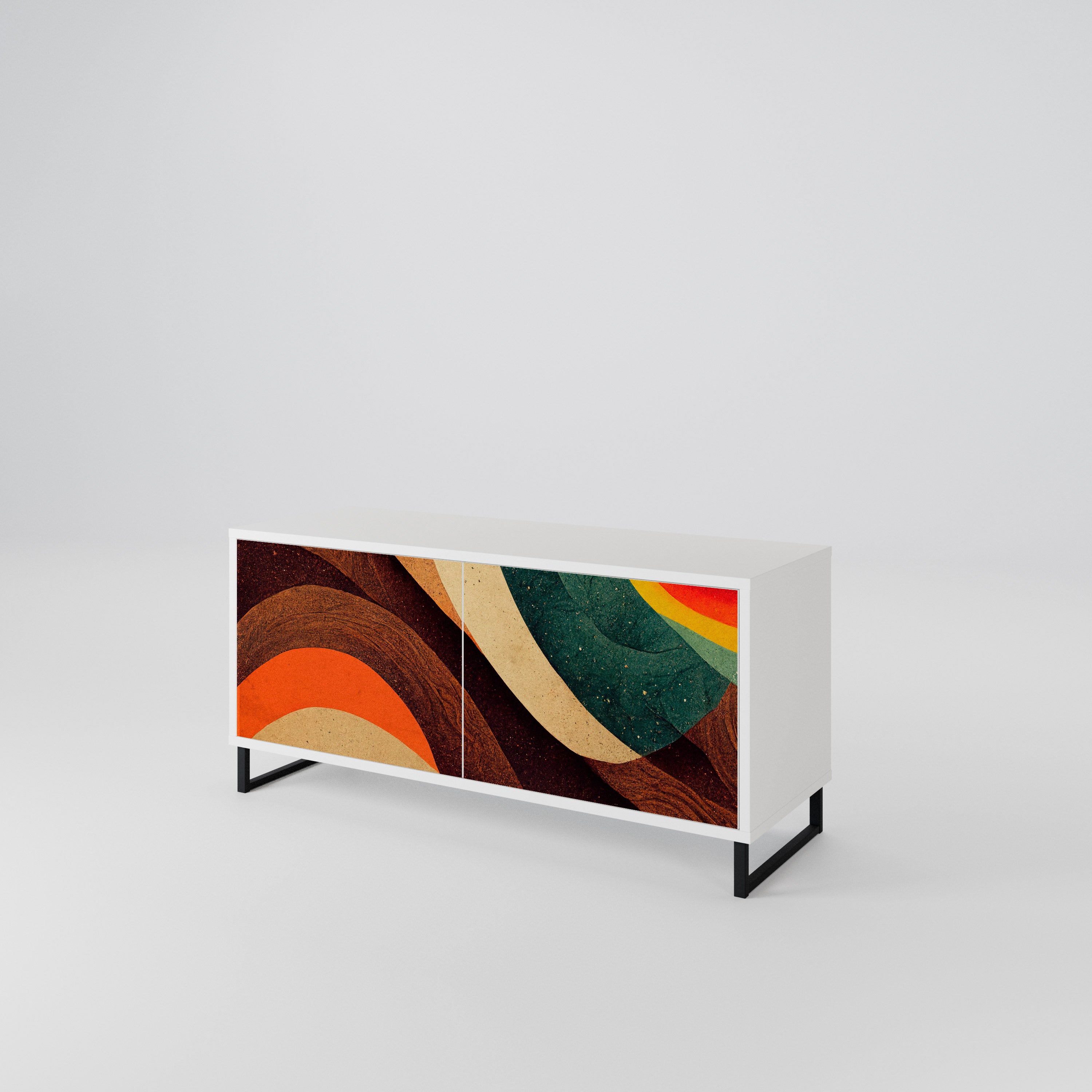 COLORFUL STRANDS Mueble de TV Compacto de 2 puertas