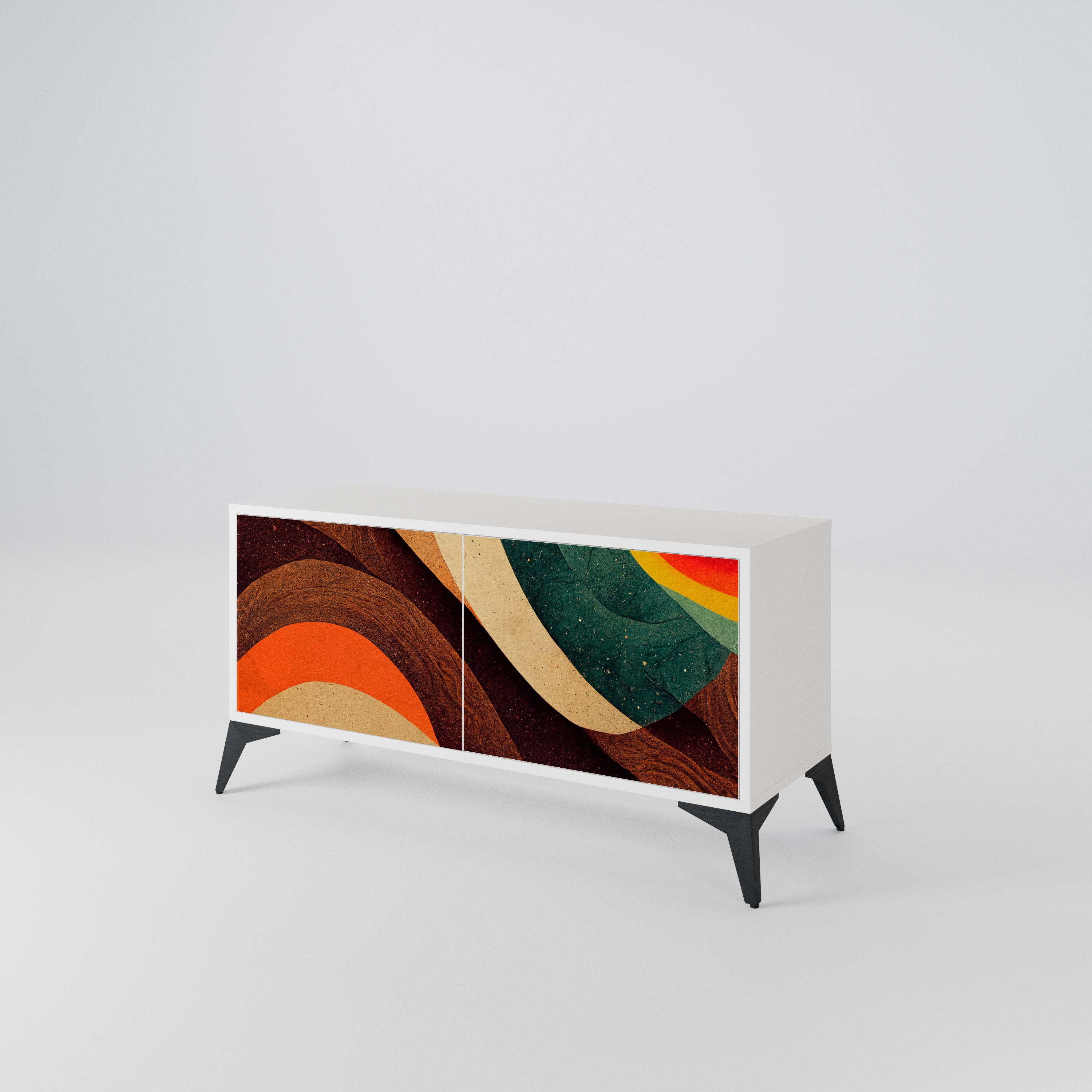 COLORFUL STRANDS Mueble de TV Compacto de 2 puertas