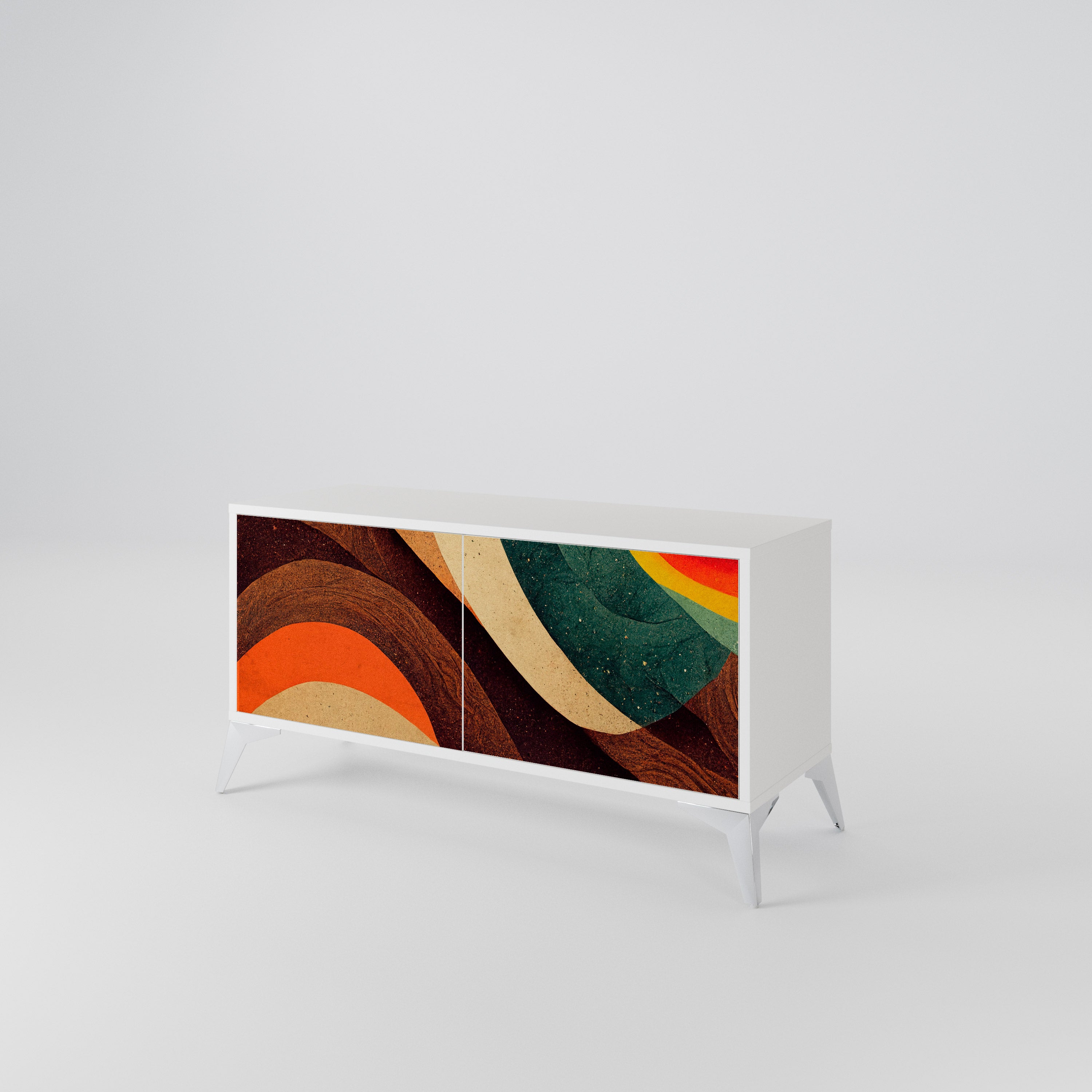 COLORFUL STRANDS Mueble de TV Compacto de 2 puertas