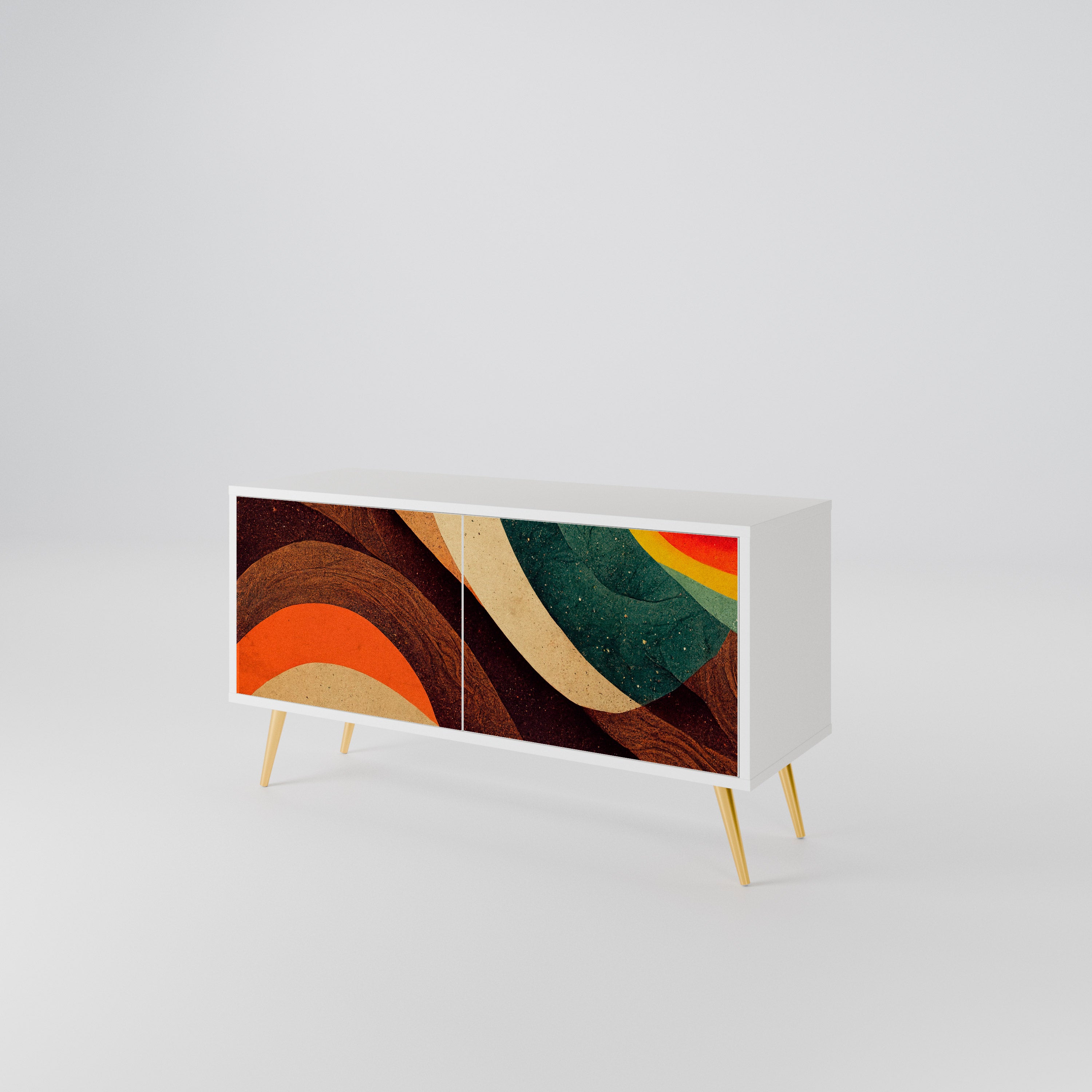 COLORFUL STRANDS Mueble de TV Compacto de 2 puertas