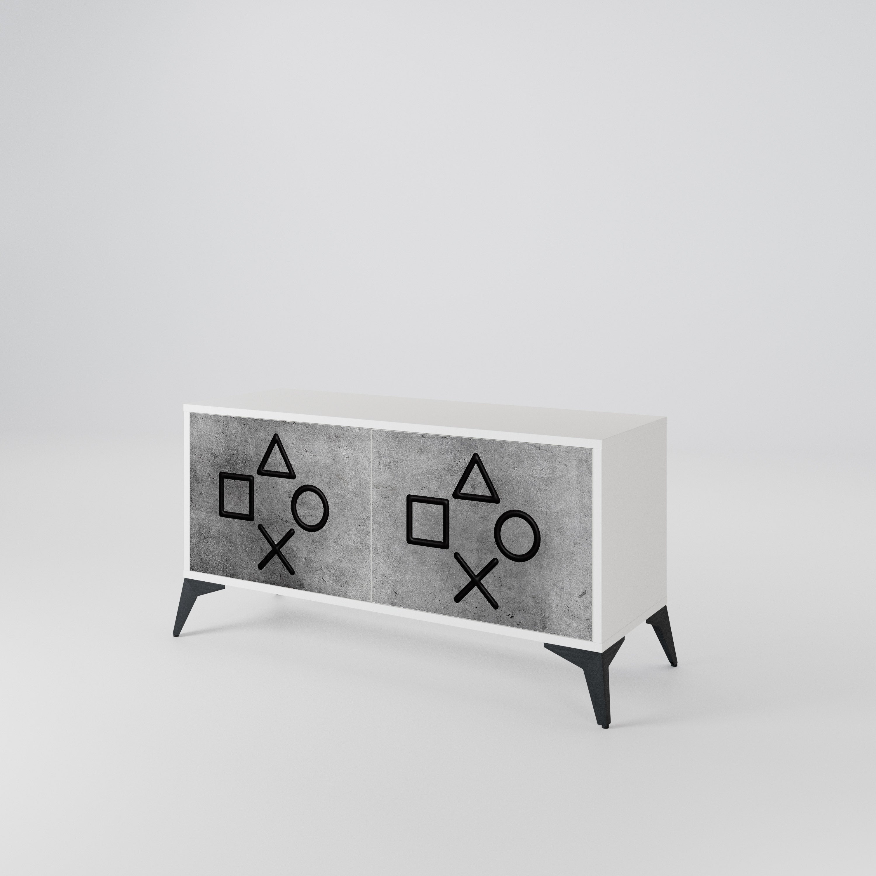 GAMER CHOICE Mueble de TV Compacto de 2 puertas