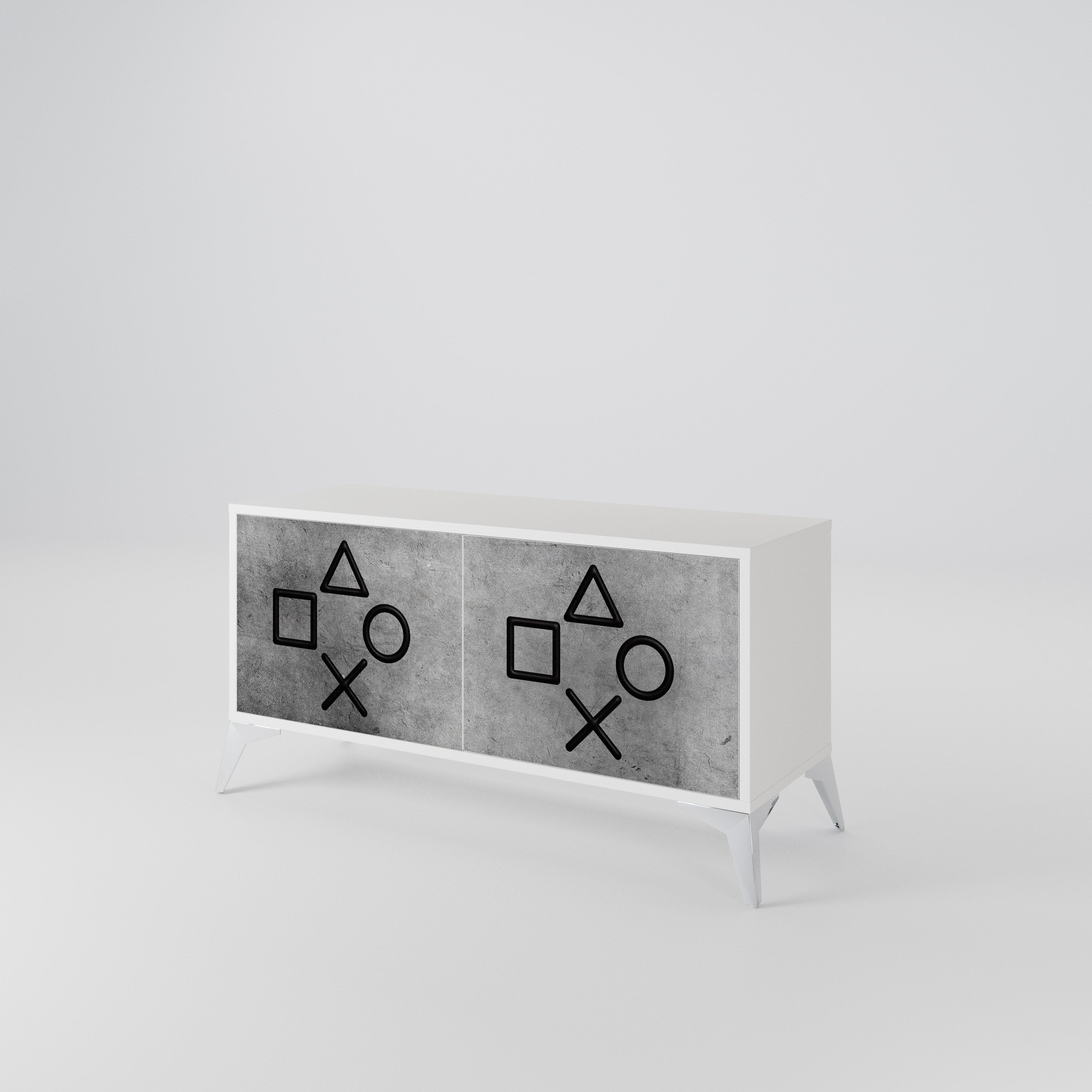 GAMER CHOICE Mueble de TV Compacto de 2 puertas