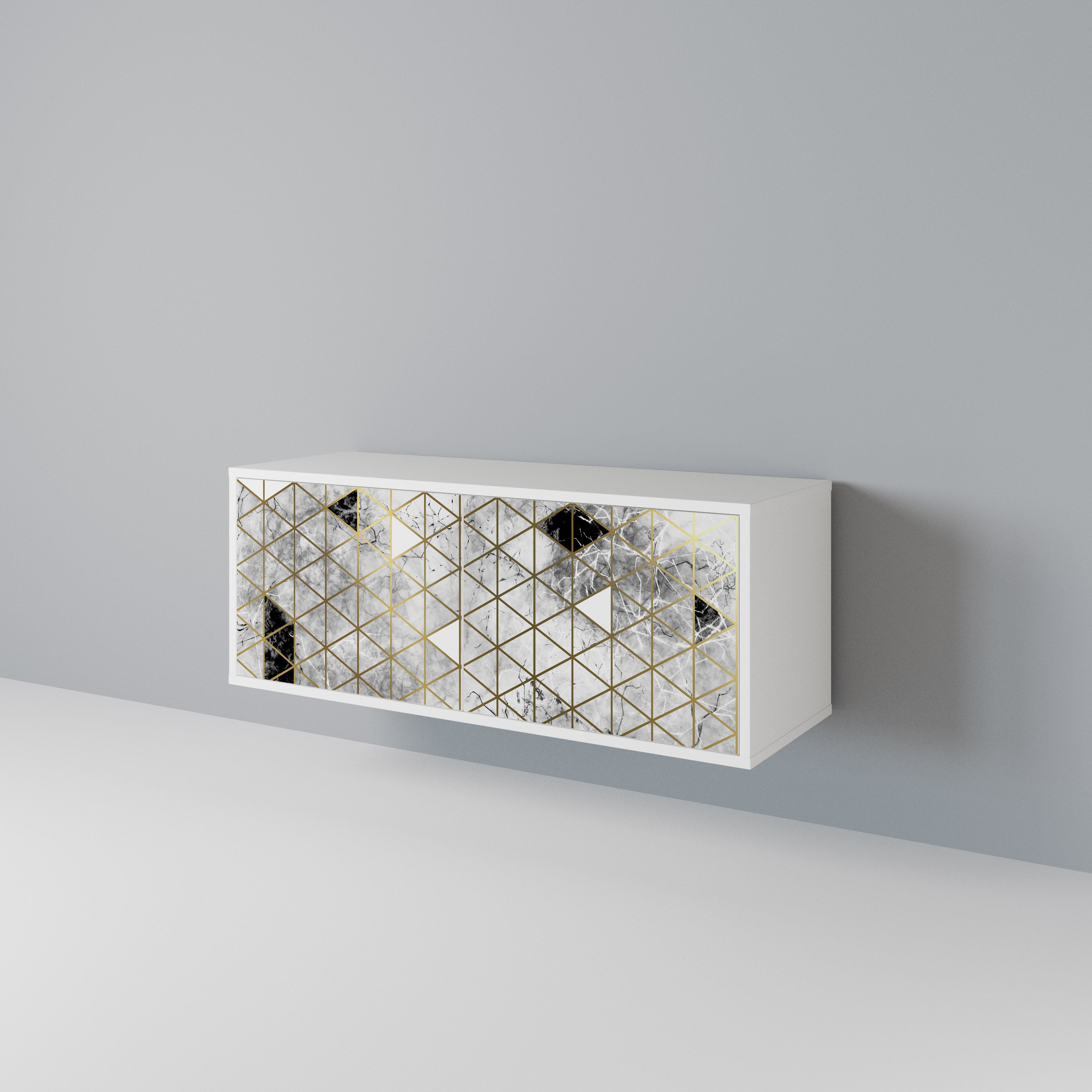 ASHEN ARIA Mueble de TV Compacto de 2 puertas