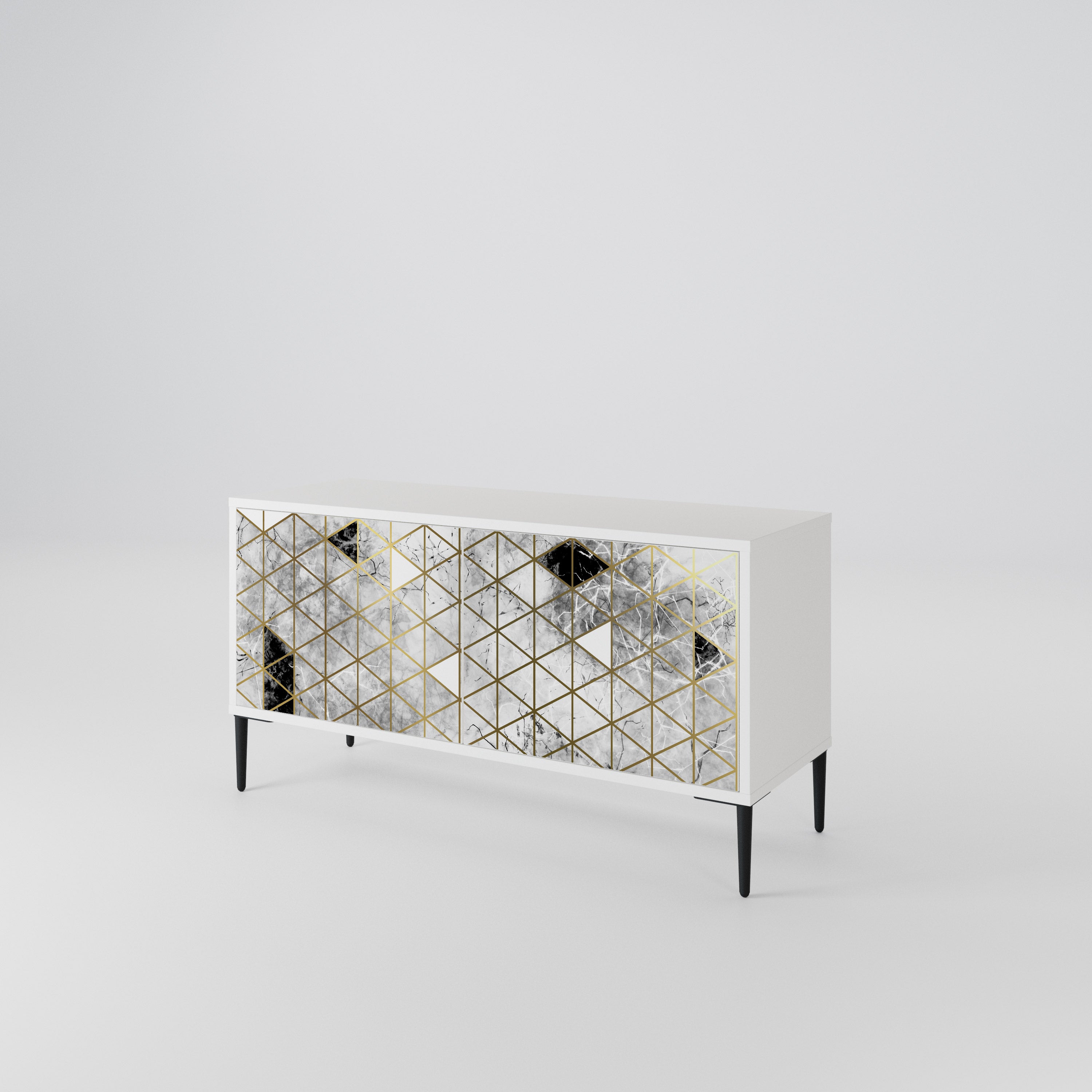 ASHEN ARIA Mueble de TV Compacto de 2 puertas
