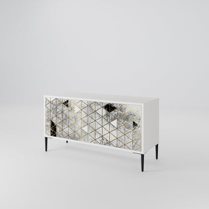 ASHEN ARIA Mueble de TV Compacto de 2 puertas