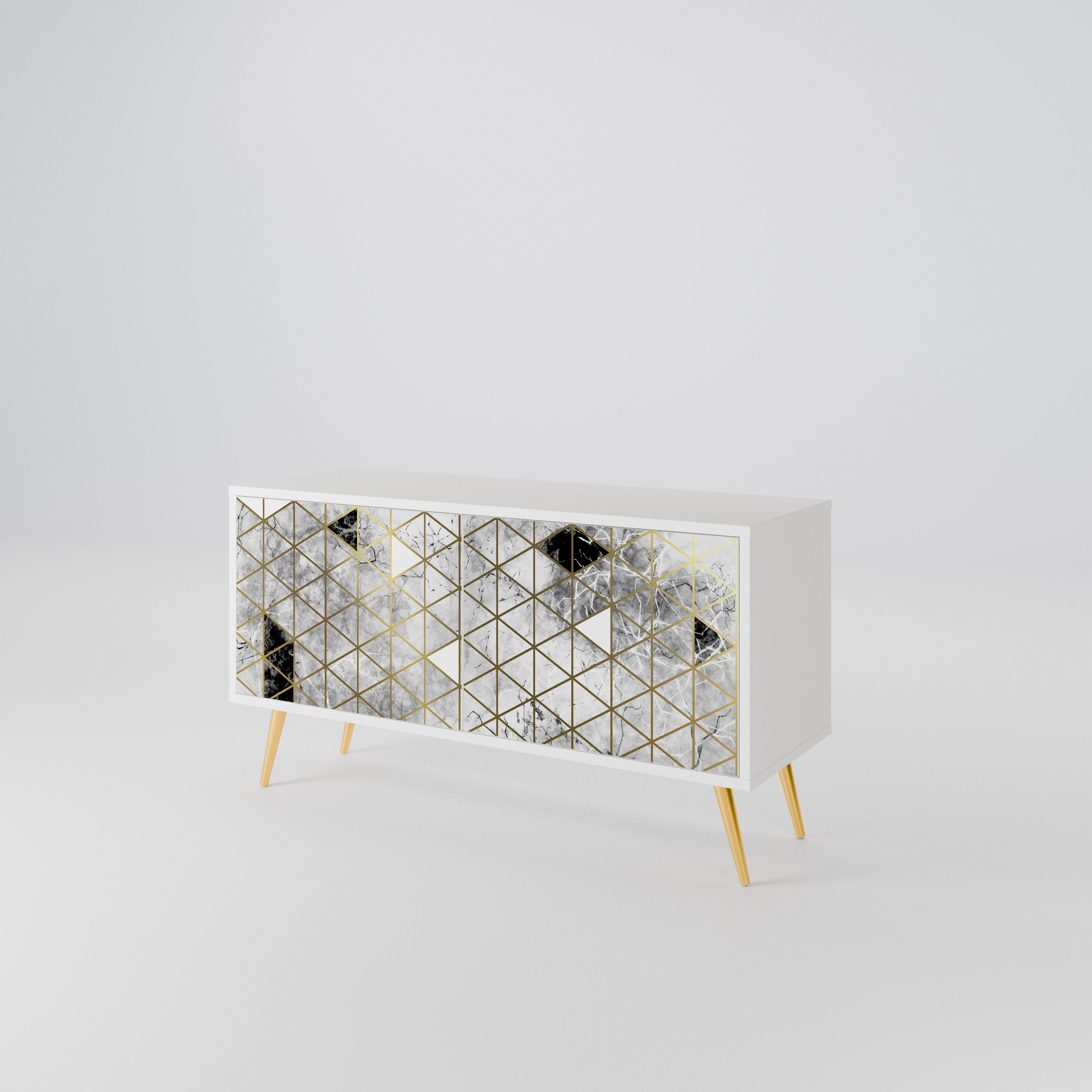 ASHEN ARIA Mueble de TV Compacto de 2 puertas