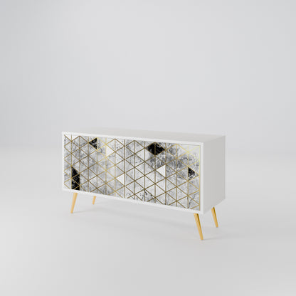 ASHEN ARIA Mueble de TV Compacto de 2 puertas