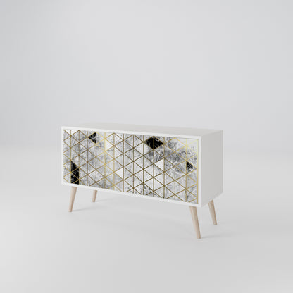 ASHEN ARIA Mueble de TV Compacto de 2 puertas
