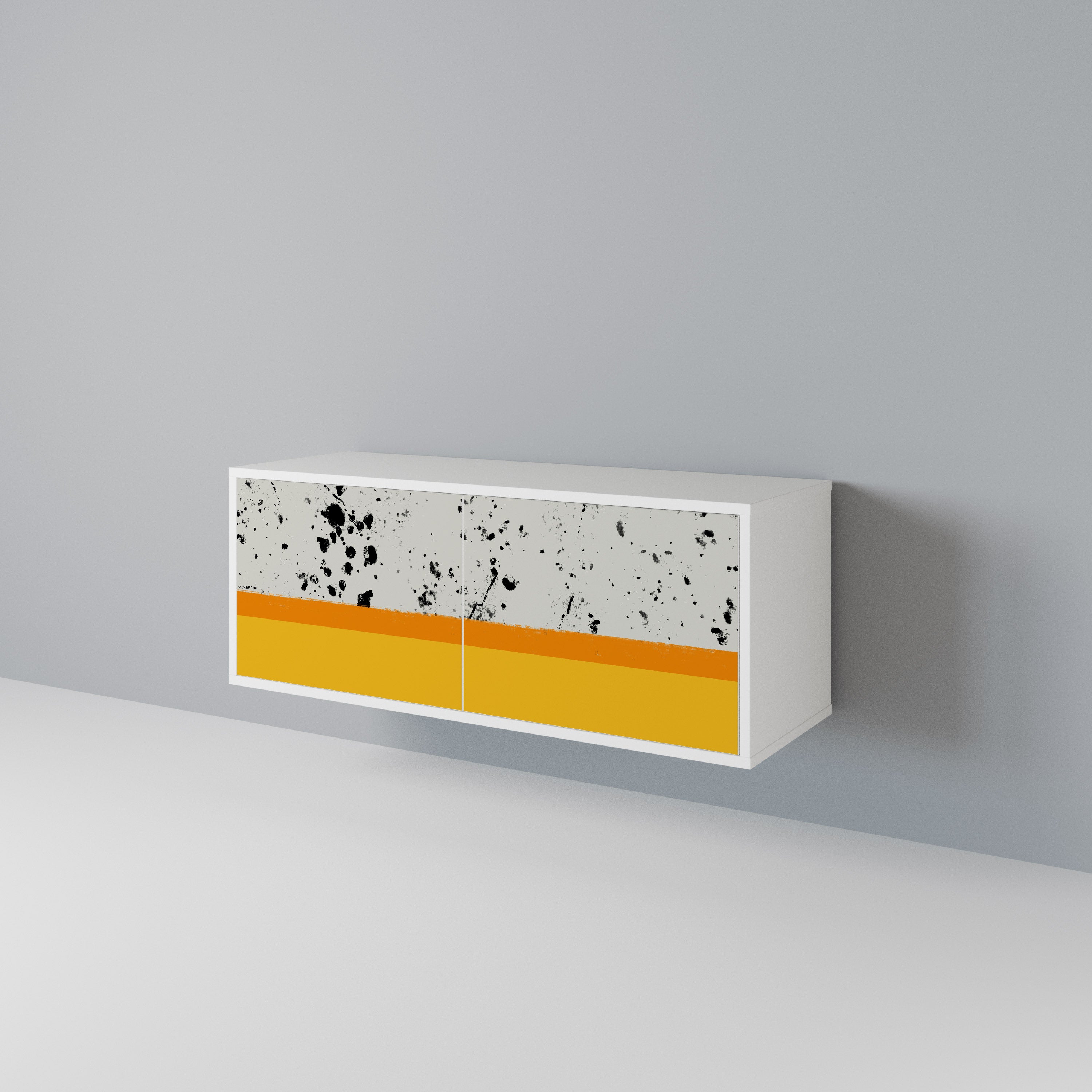 DYED BY ORANGE Mueble de TV Compacto de 2 puertas
