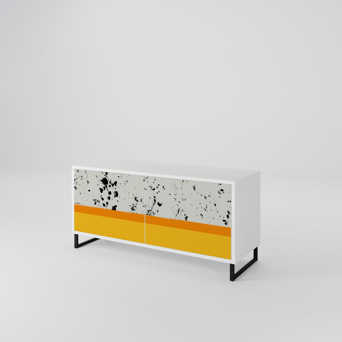DYED BY ORANGE Mueble de TV Compacto de 2 puertas