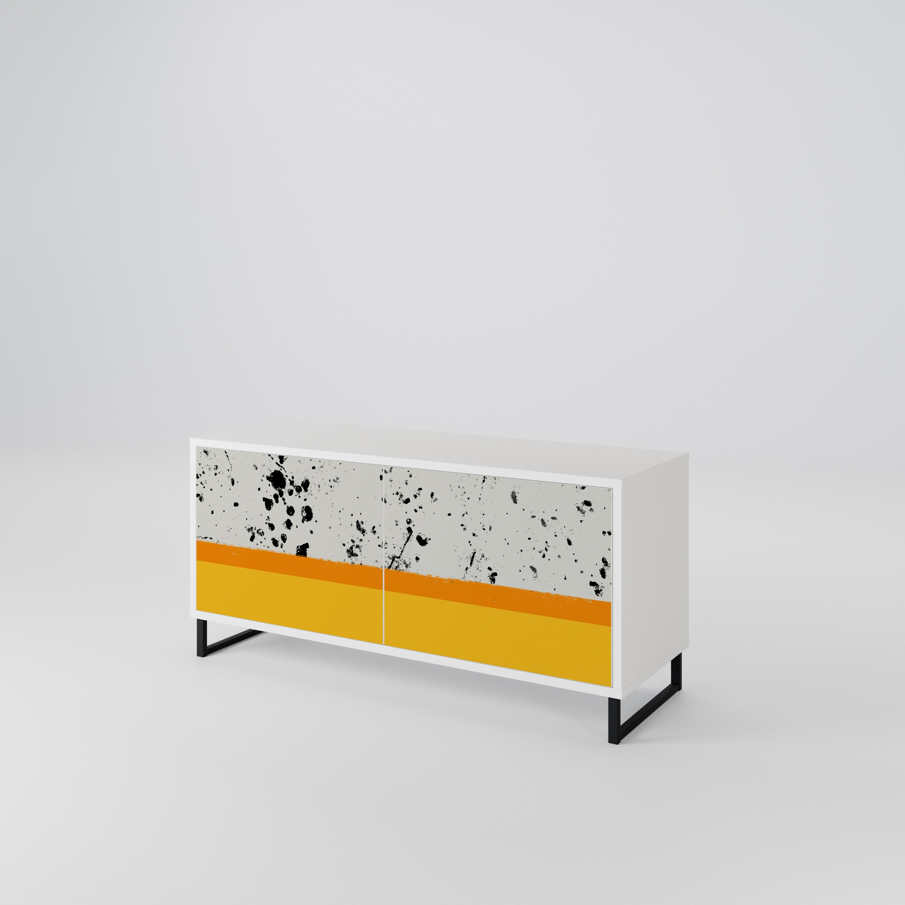 DYED BY ORANGE Mueble de TV Compacto de 2 puertas