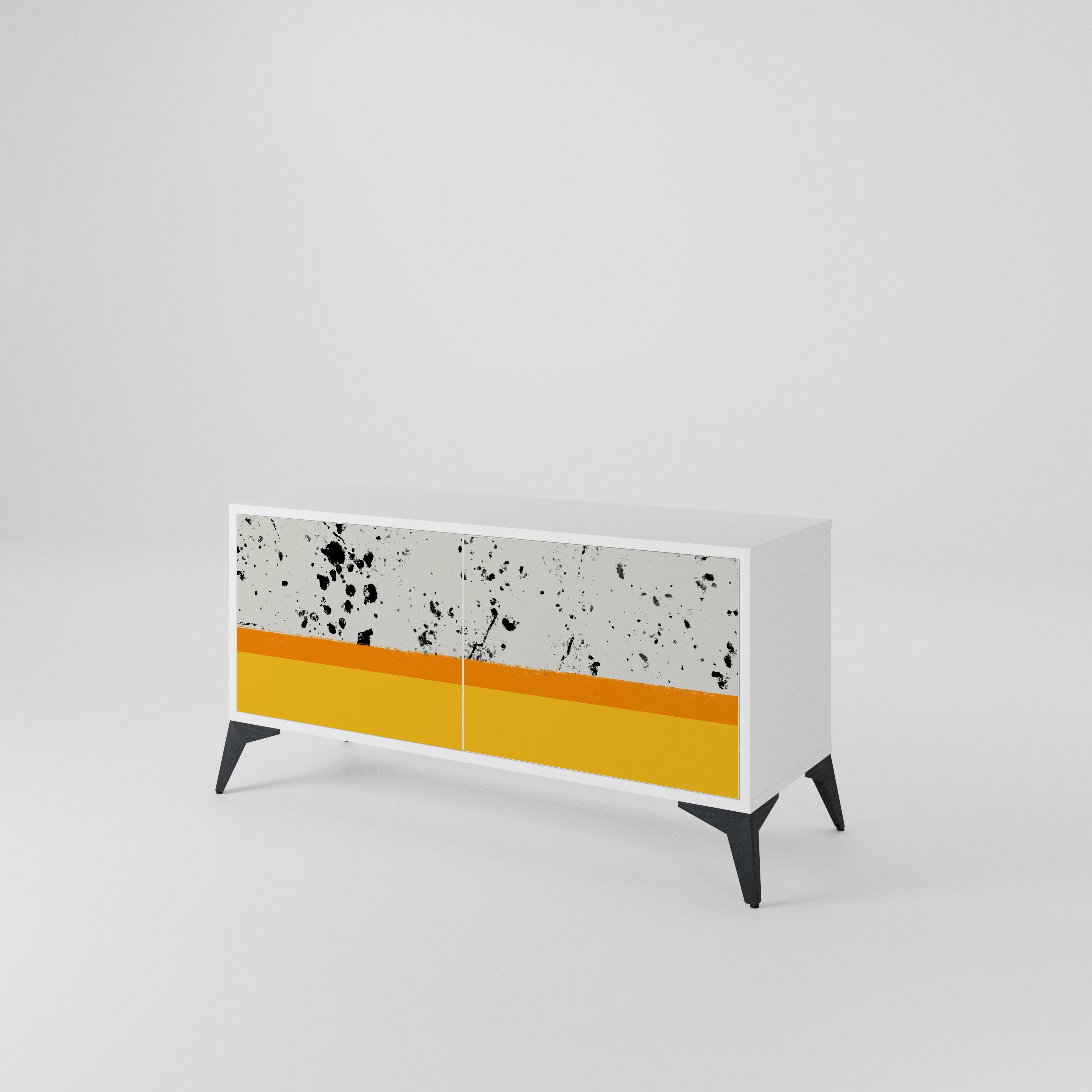DYED BY ORANGE Mueble de TV Compacto de 2 puertas