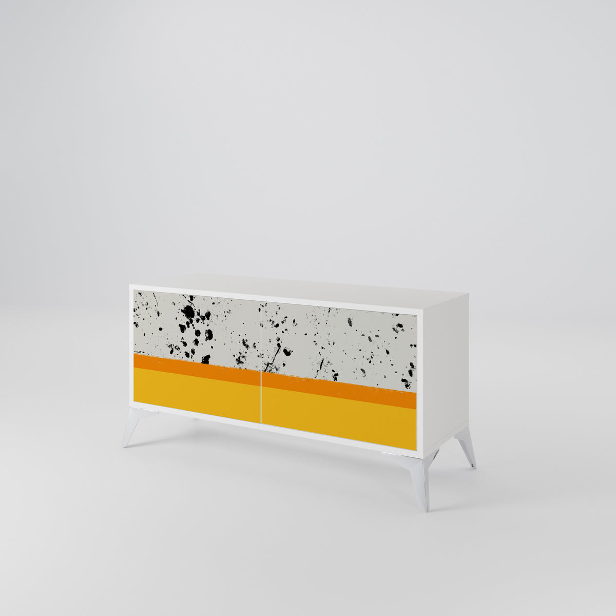 DYED BY ORANGE Mueble de TV Compacto de 2 puertas