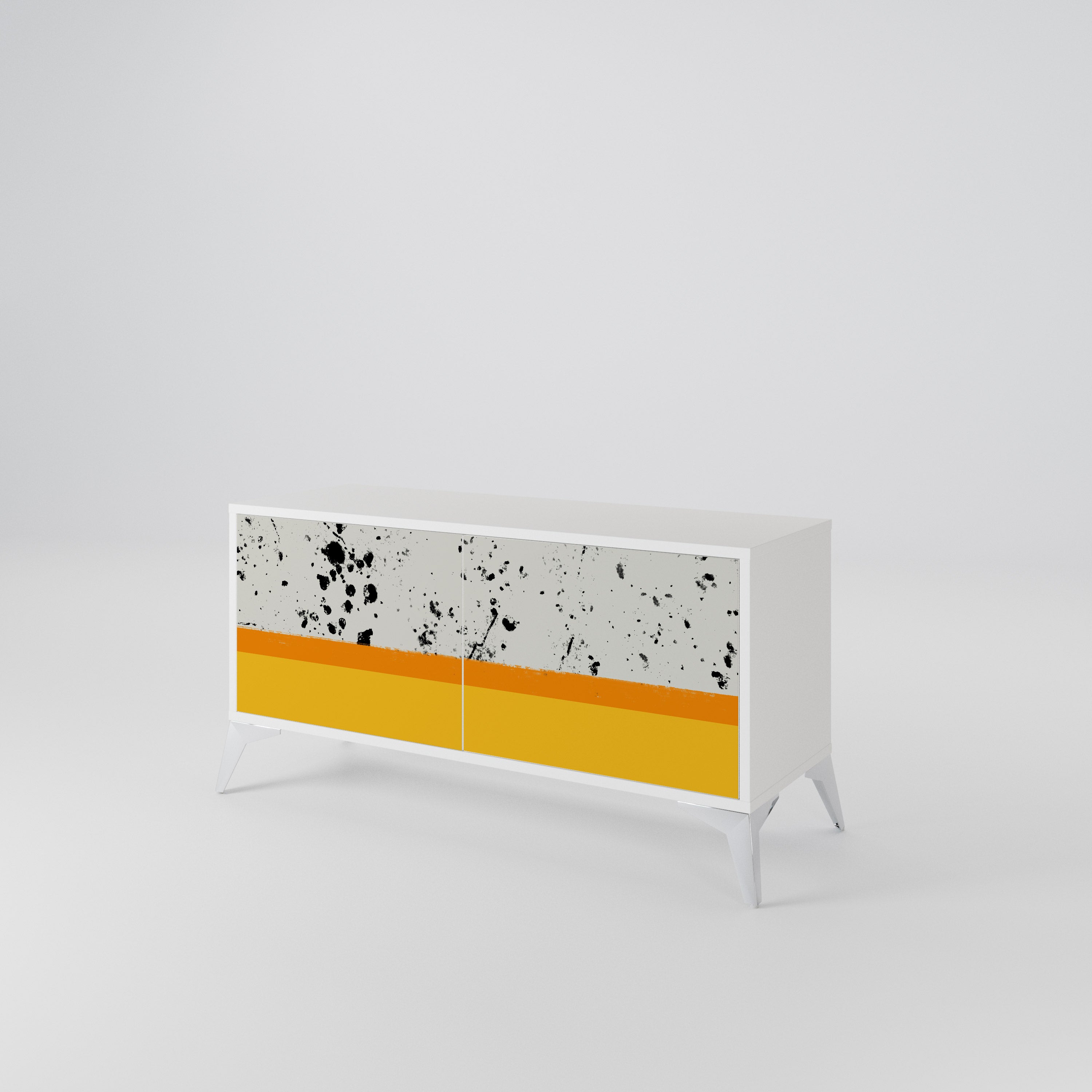 DYED BY ORANGE Mueble de TV Compacto de 2 puertas