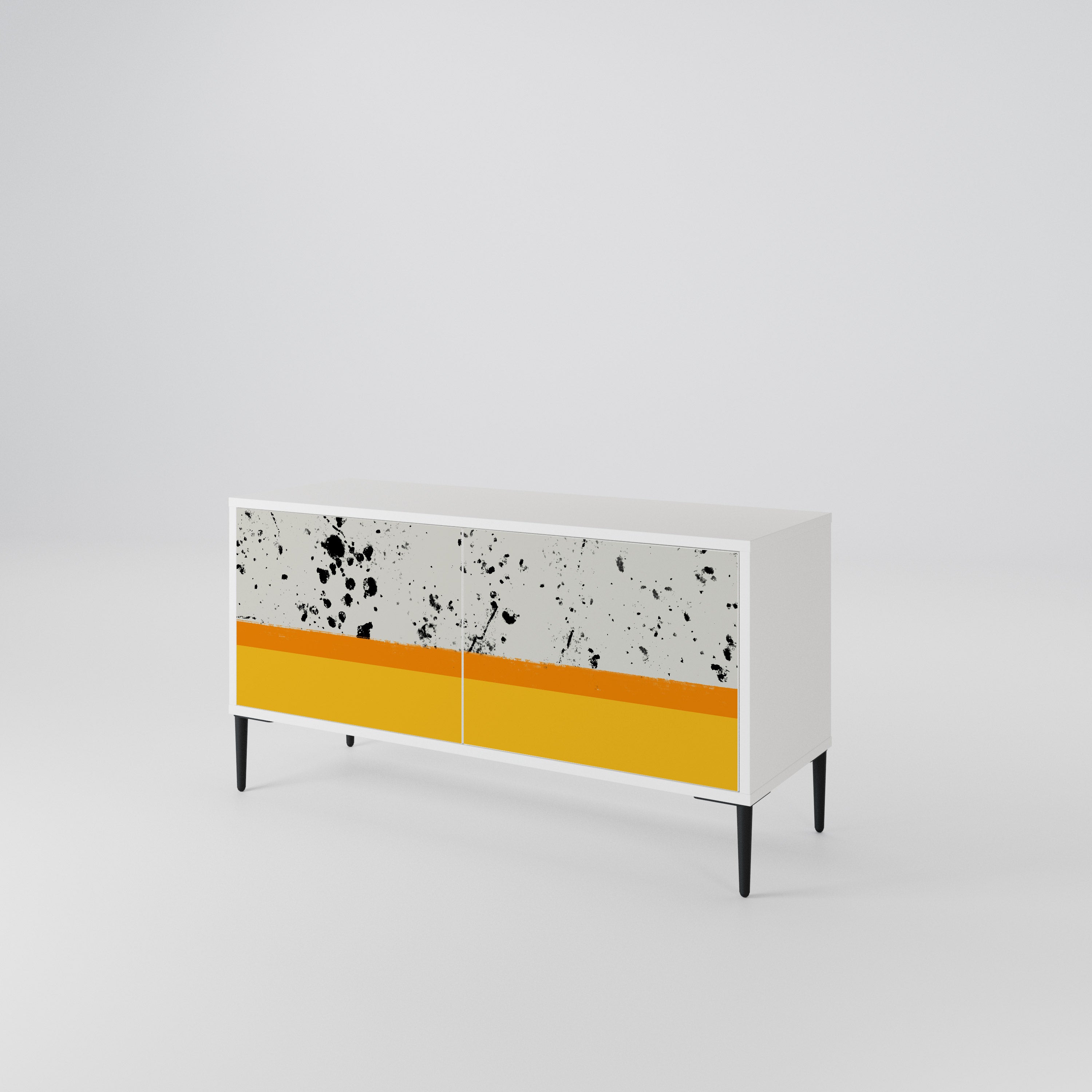 DYED BY ORANGE Mueble de TV Compacto de 2 puertas
