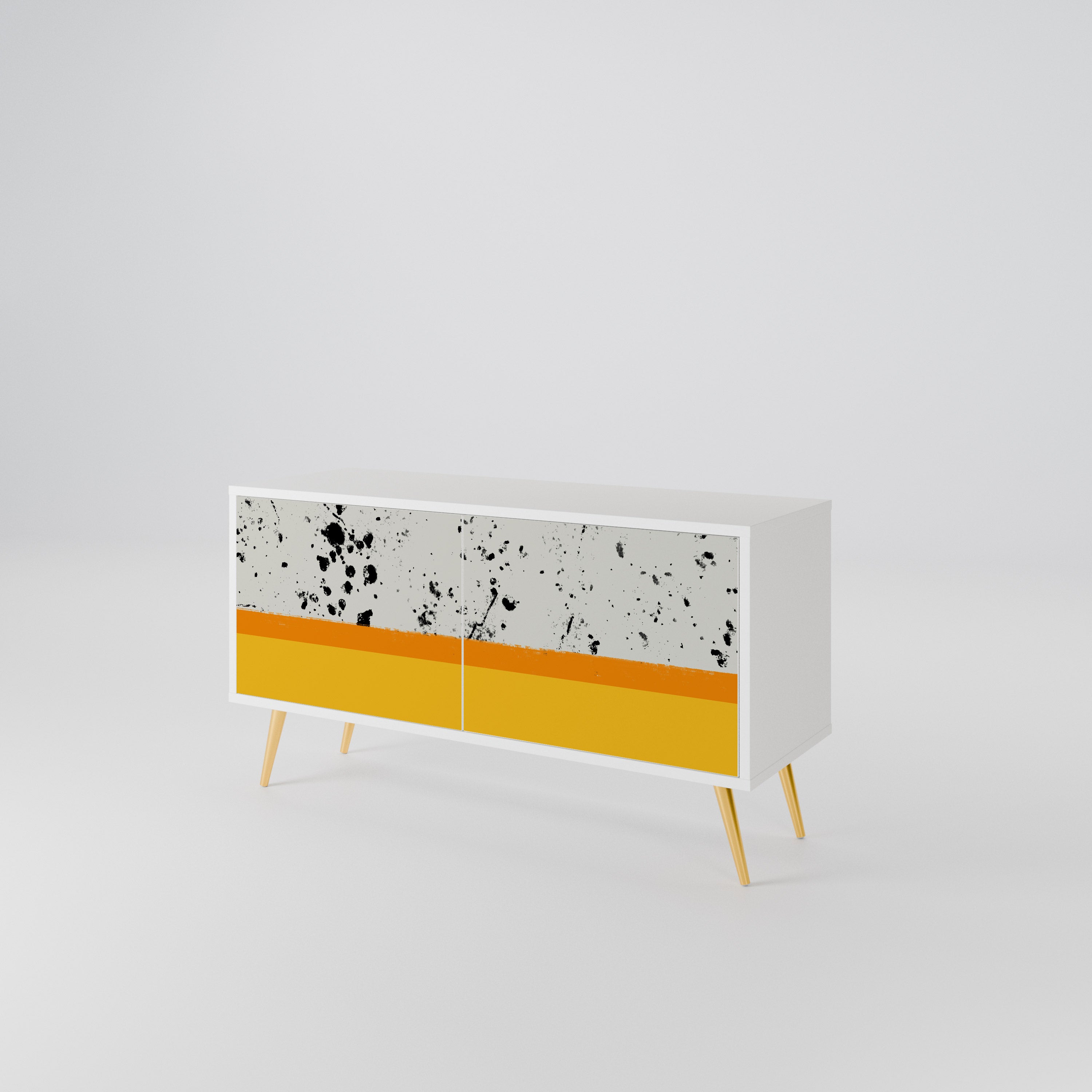 DYED BY ORANGE Mueble de TV Compacto de 2 puertas