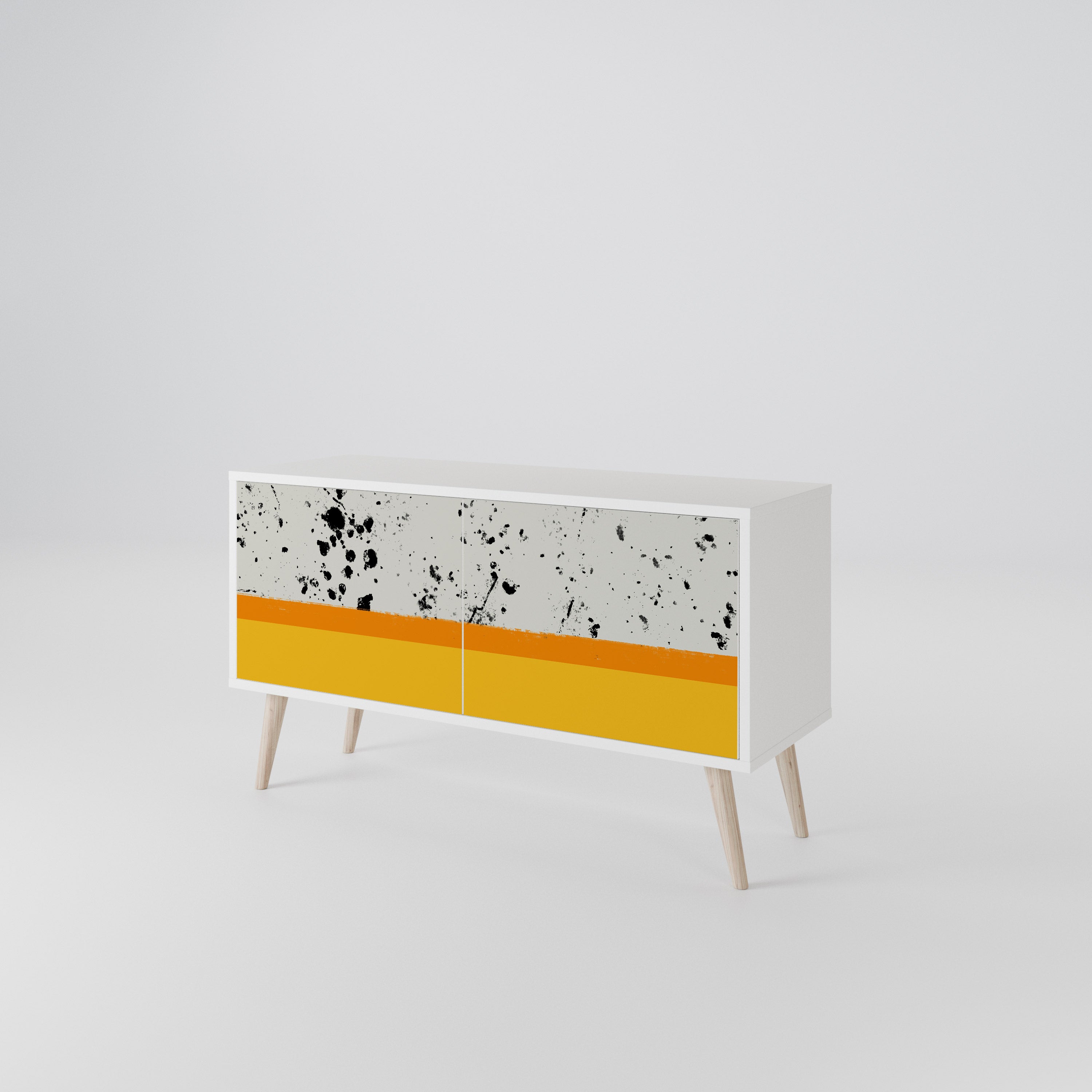 DYED BY ORANGE Mueble de TV Compacto de 2 puertas