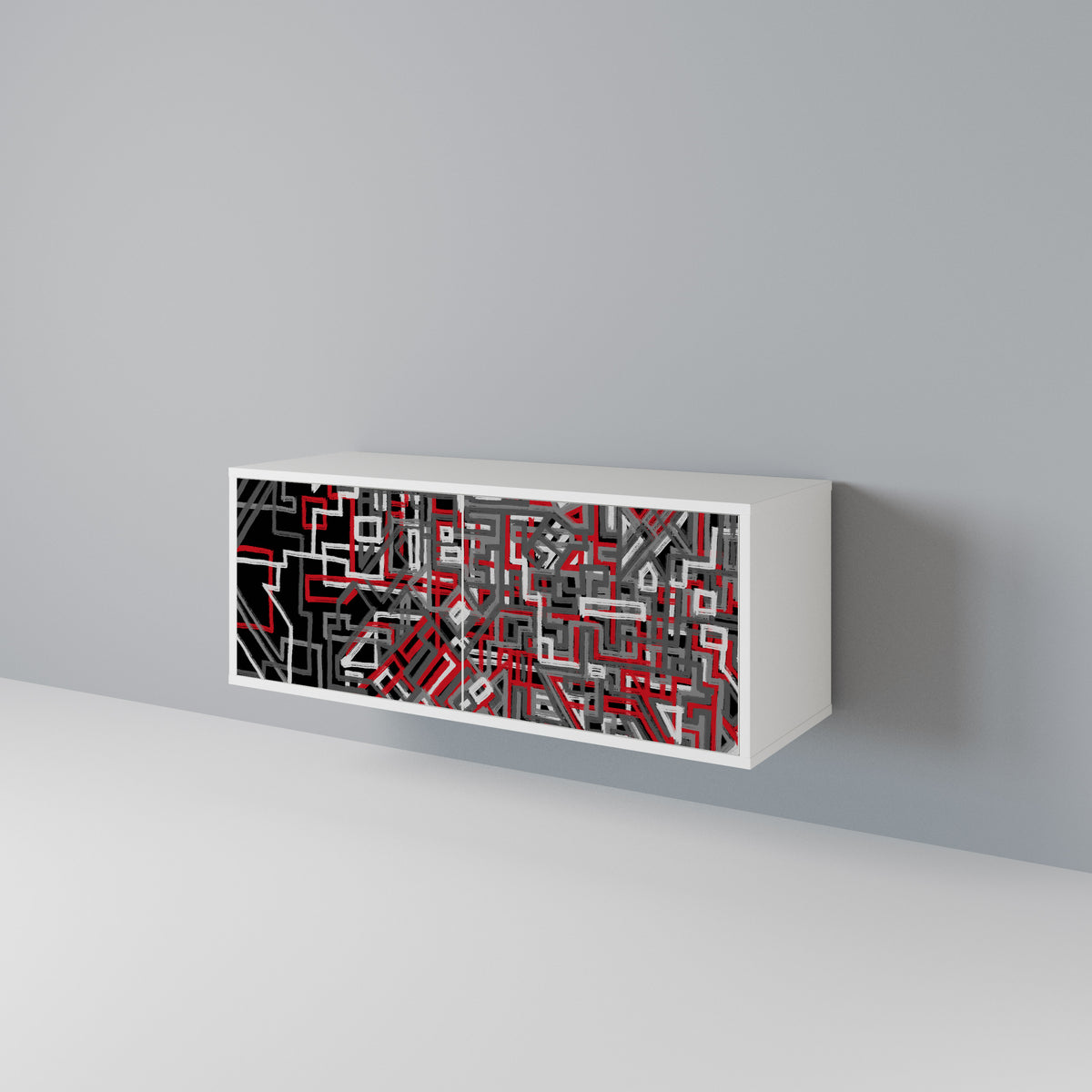 BROKEN LINES Mueble de TV Compacto de 2 puertas