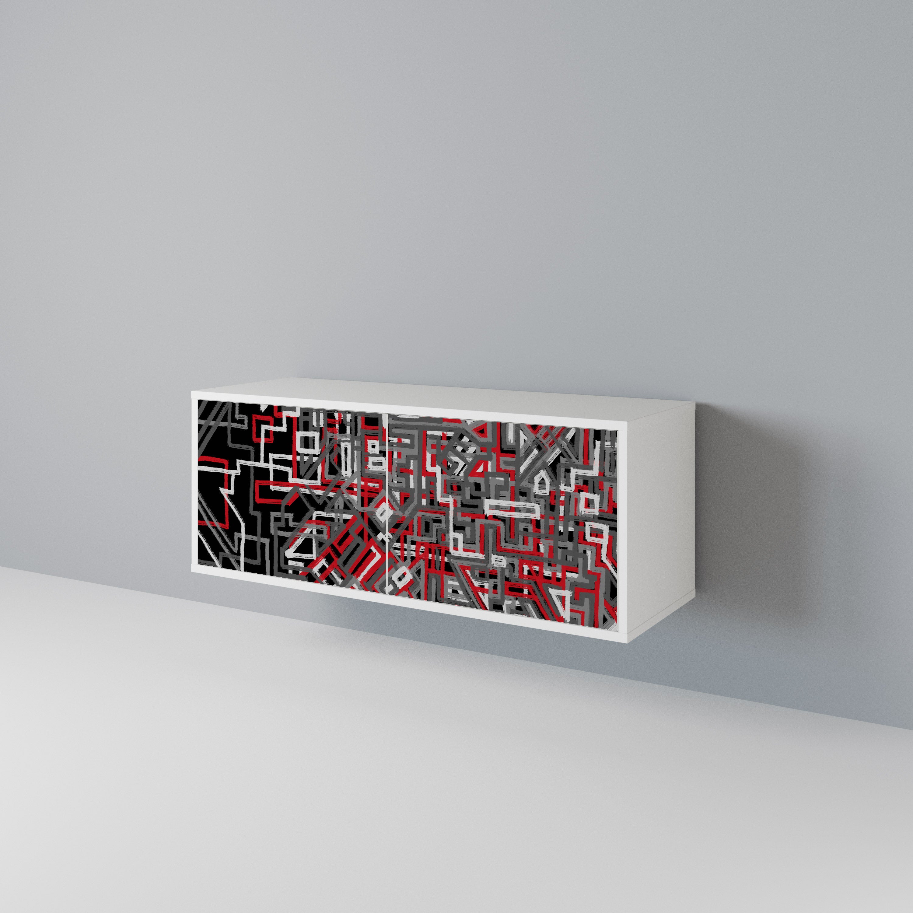 BROKEN LINES Mueble de TV Compacto de 2 puertas