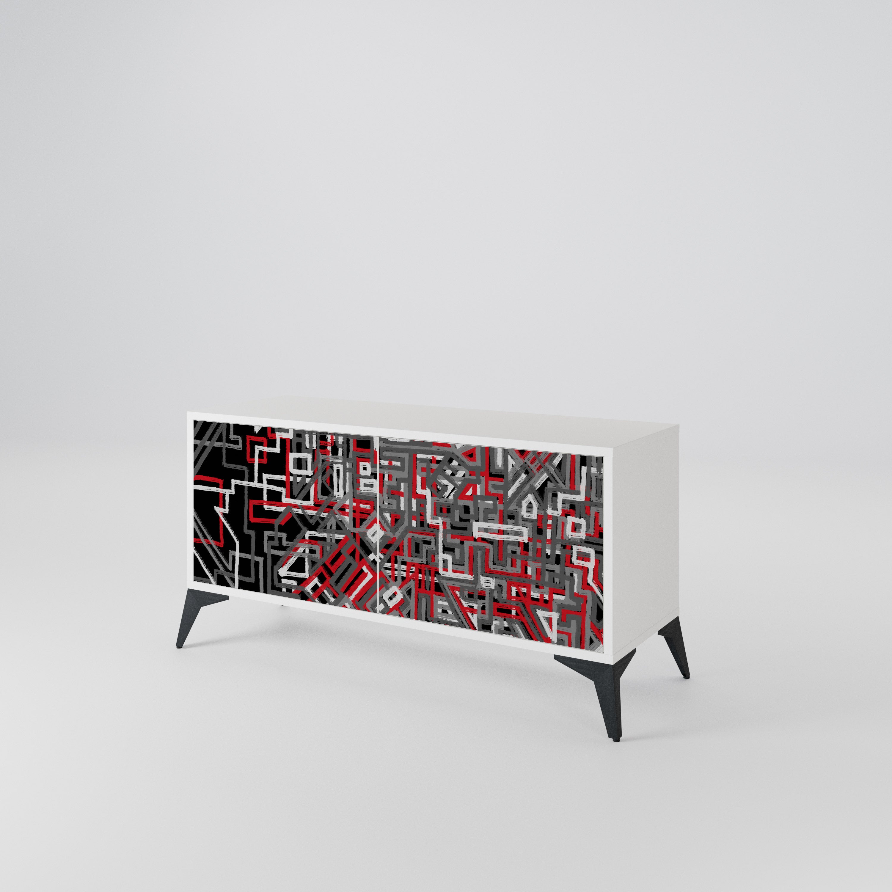 BROKEN LINES Mueble de TV Compacto de 2 puertas