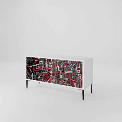 BROKEN LINES Mueble de TV Compacto de 2 puertas