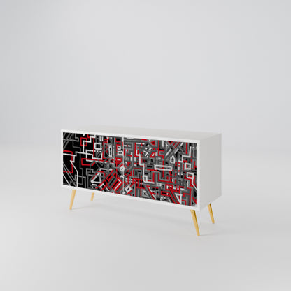 BROKEN LINES Mueble de TV Compacto de 2 puertas