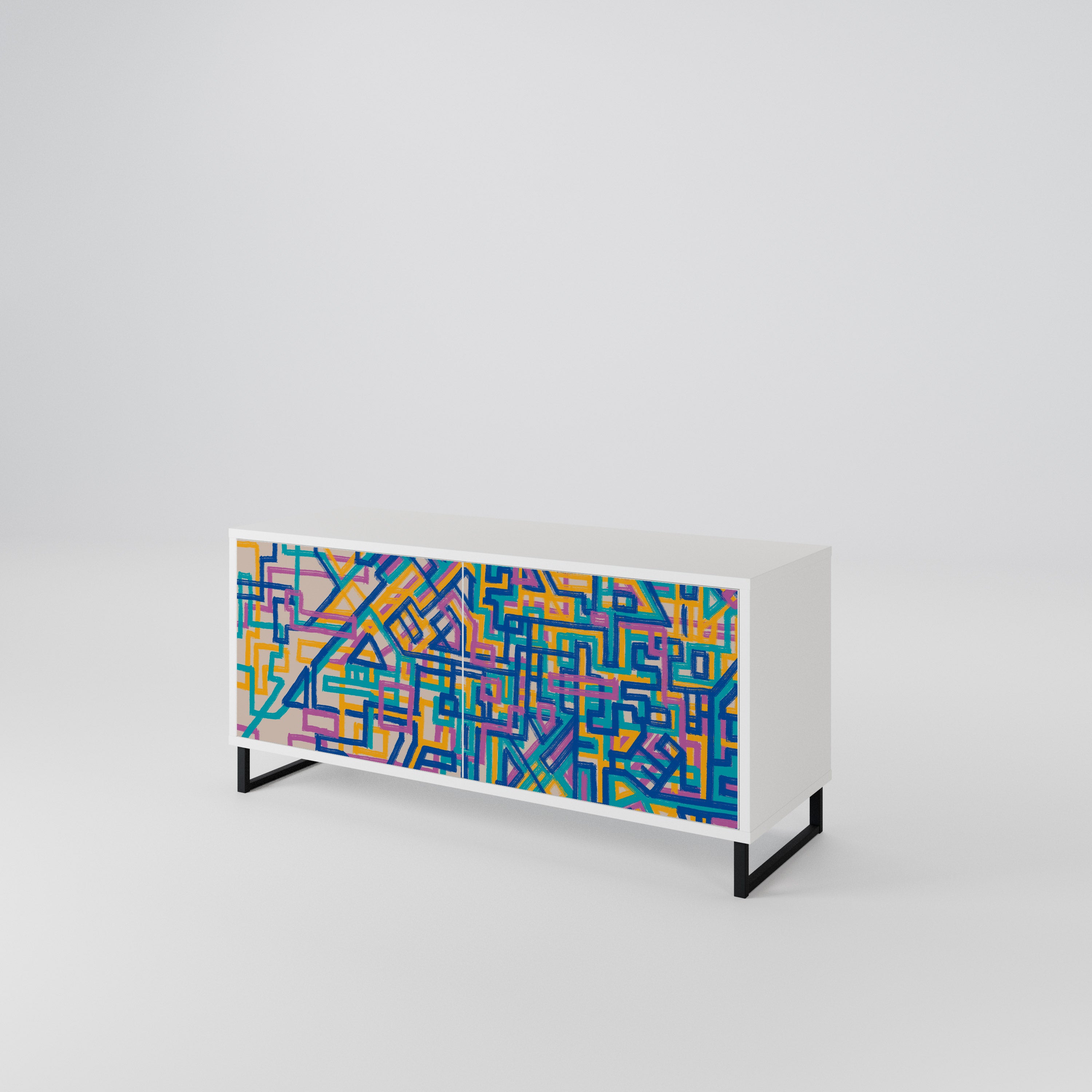 MEMORIES MAP Mueble de TV Compacto de 2 puertas