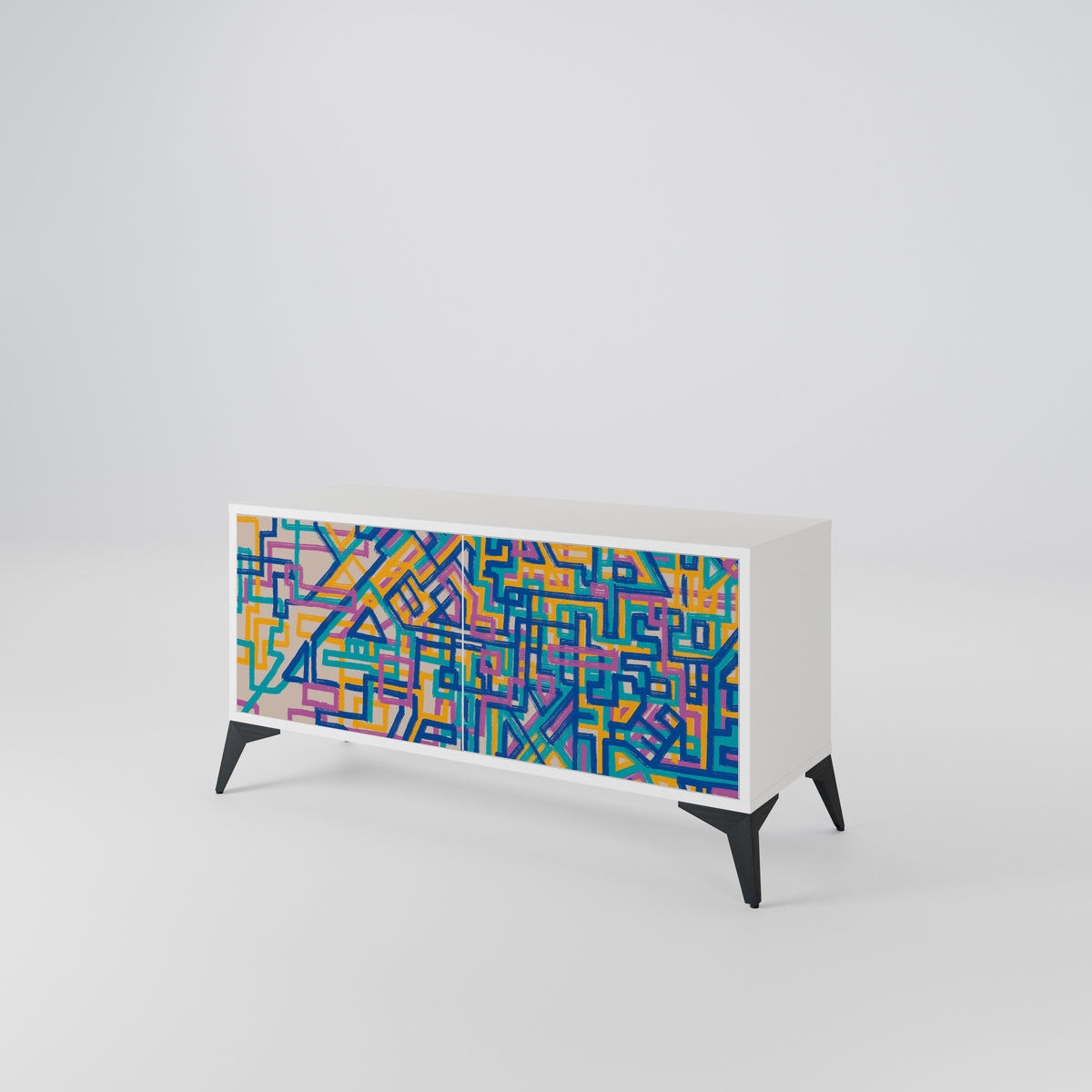 MEMORIES MAP Mueble de TV Compacto de 2 puertas