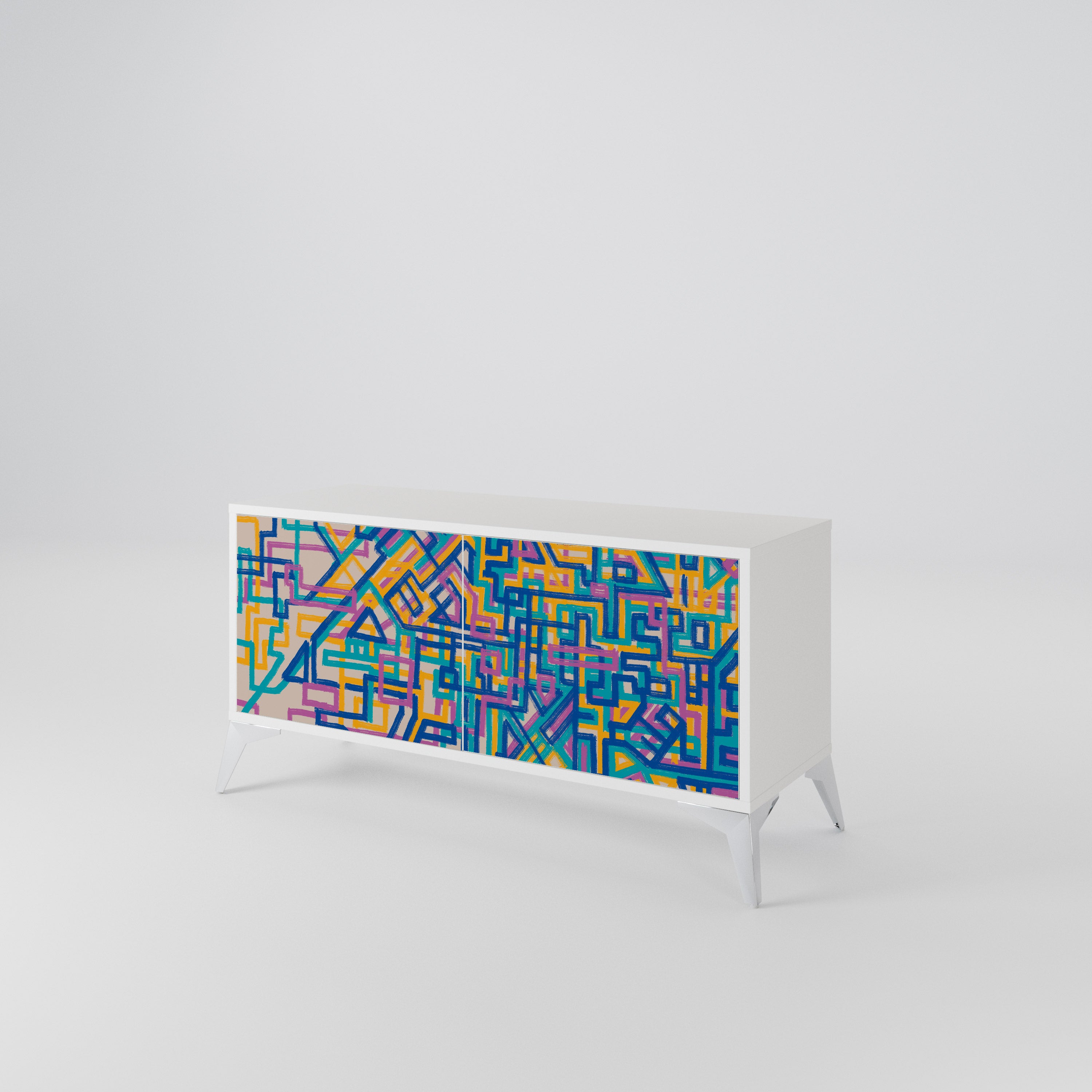 MEMORIES MAP Mueble de TV Compacto de 2 puertas