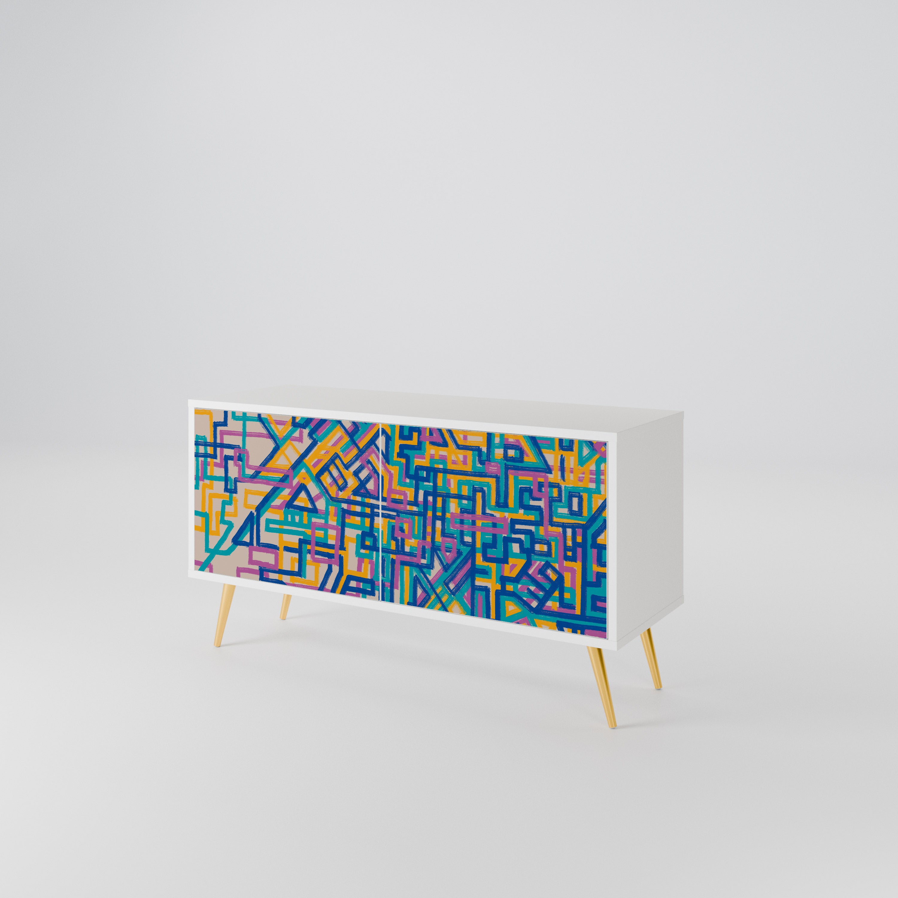 MEMORIES MAP Mueble de TV Compacto de 2 puertas